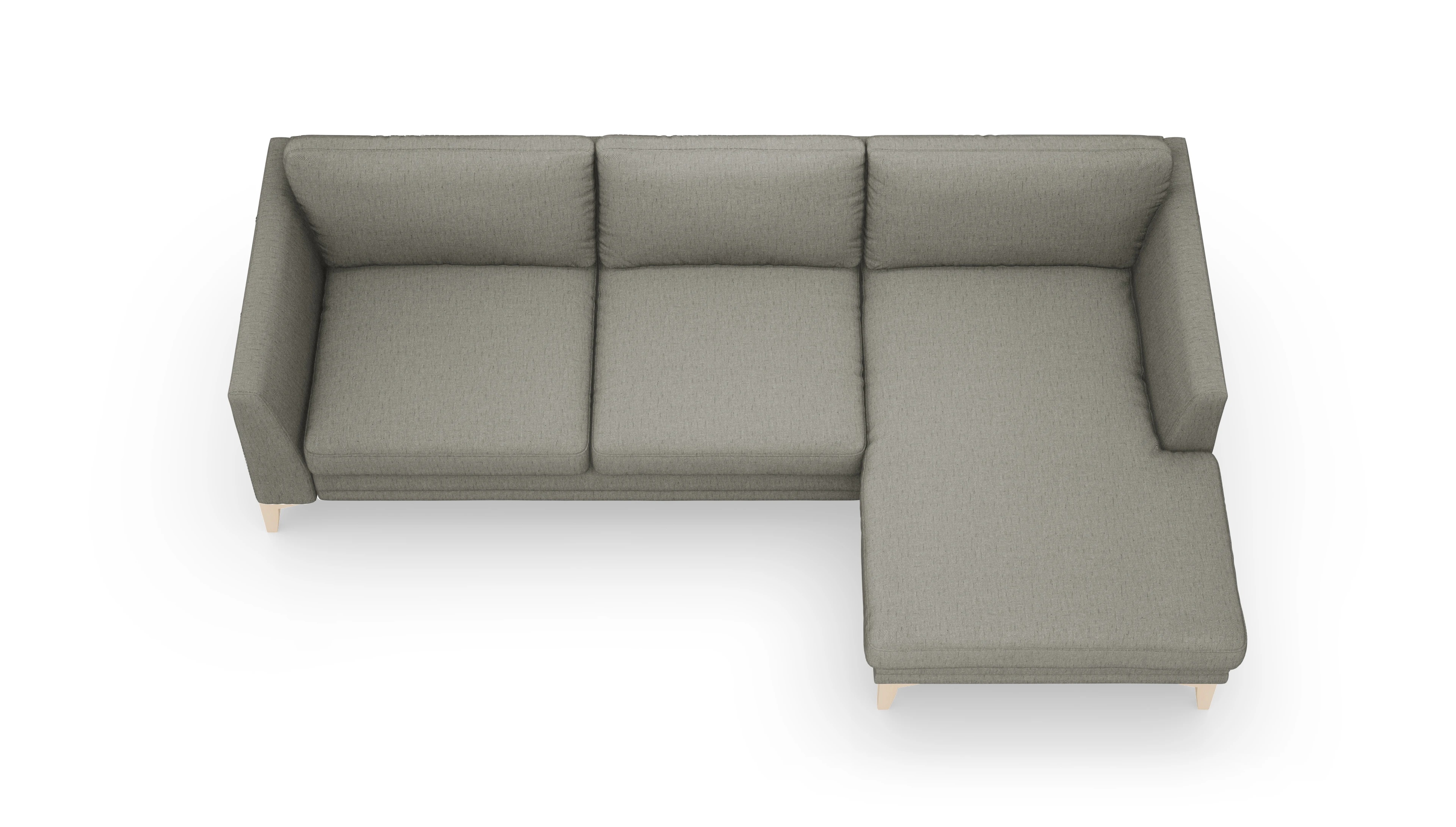 Stoffsofa Fairfield Ansicht des Produktes Fairfield Sofa mit Rec rechts in Stoff grau