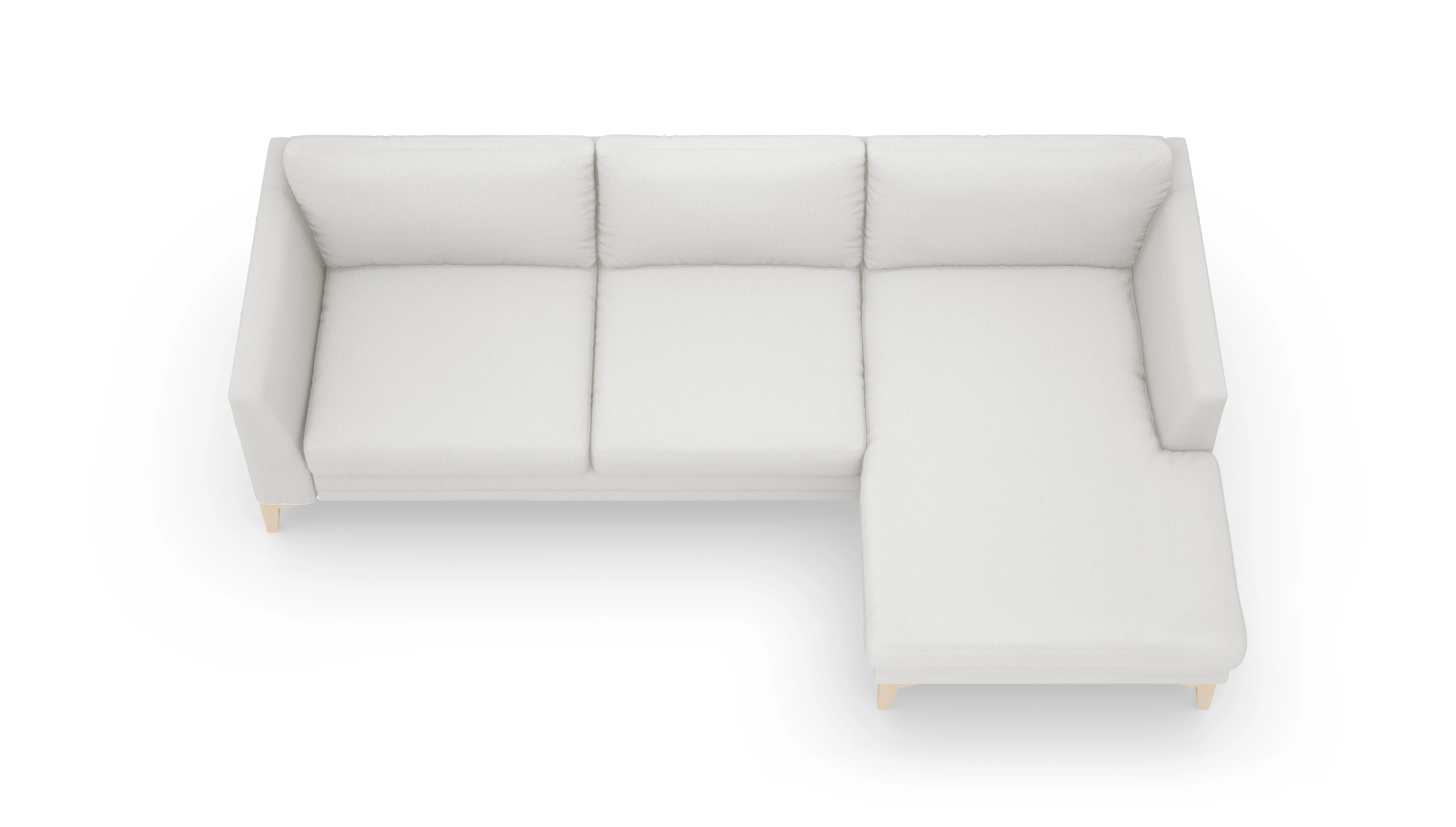 Stoffsofa Fairfield Ansicht des Produktes Fairfield Sofa mit Rec rechts in Stoff weiß