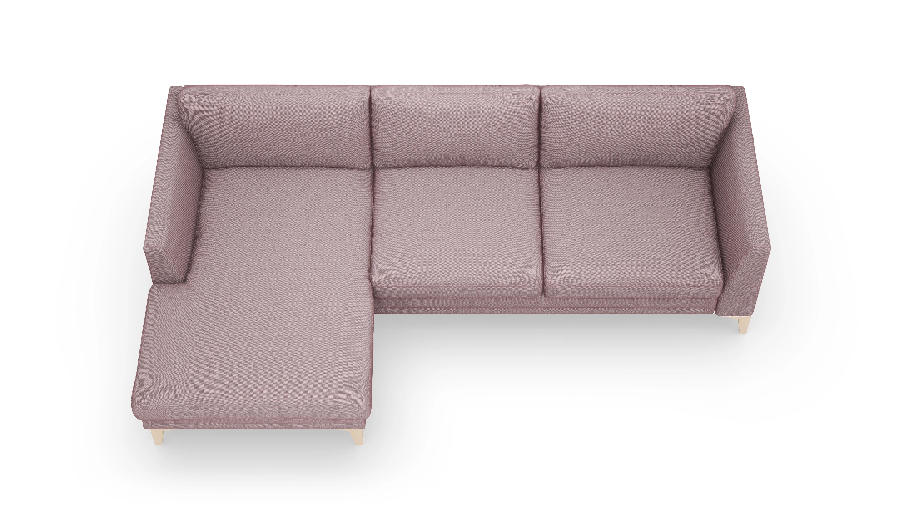 Stoffsofa Fairfield Ansicht des Produktes Fairfield Sofa mit Rec links in Stoff rot