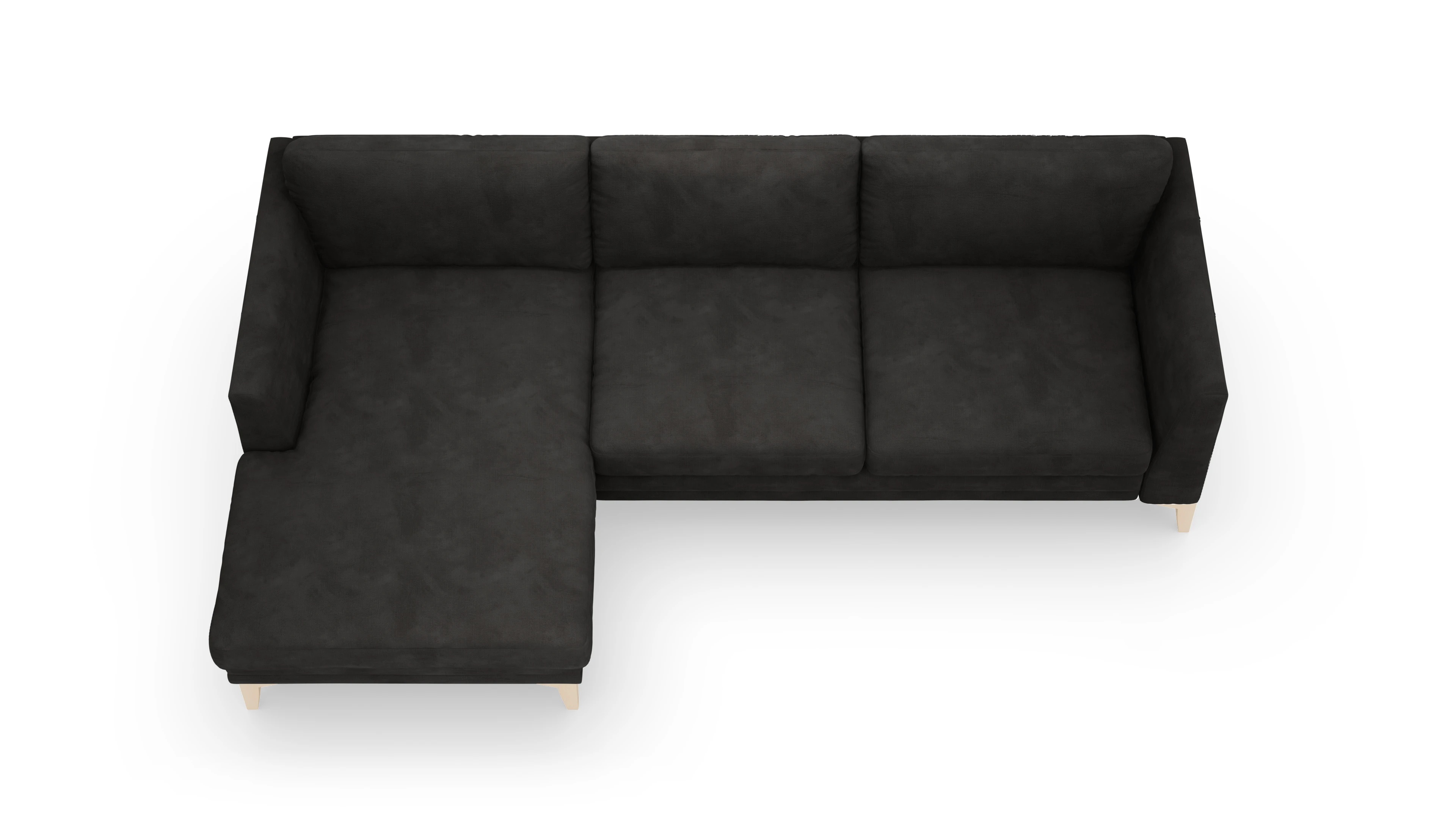 Stoffsofa Fairfield Ansicht des Produktes Fairfield Sofa mit Rec links in Samt grau