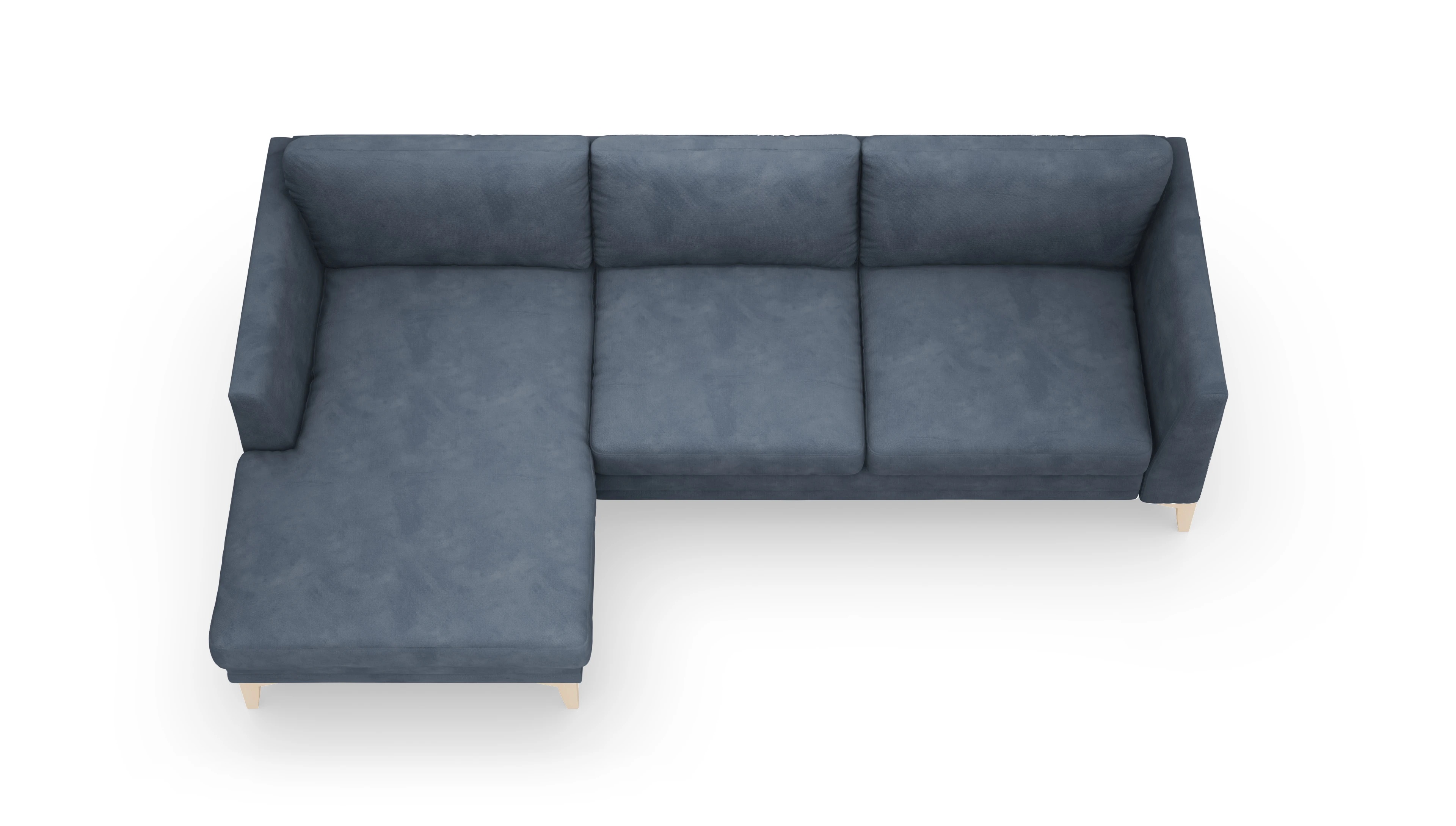 Stoffsofa Fairfield Ansicht des Produktes Fairfield Sofa mit Rec links in Samt blau