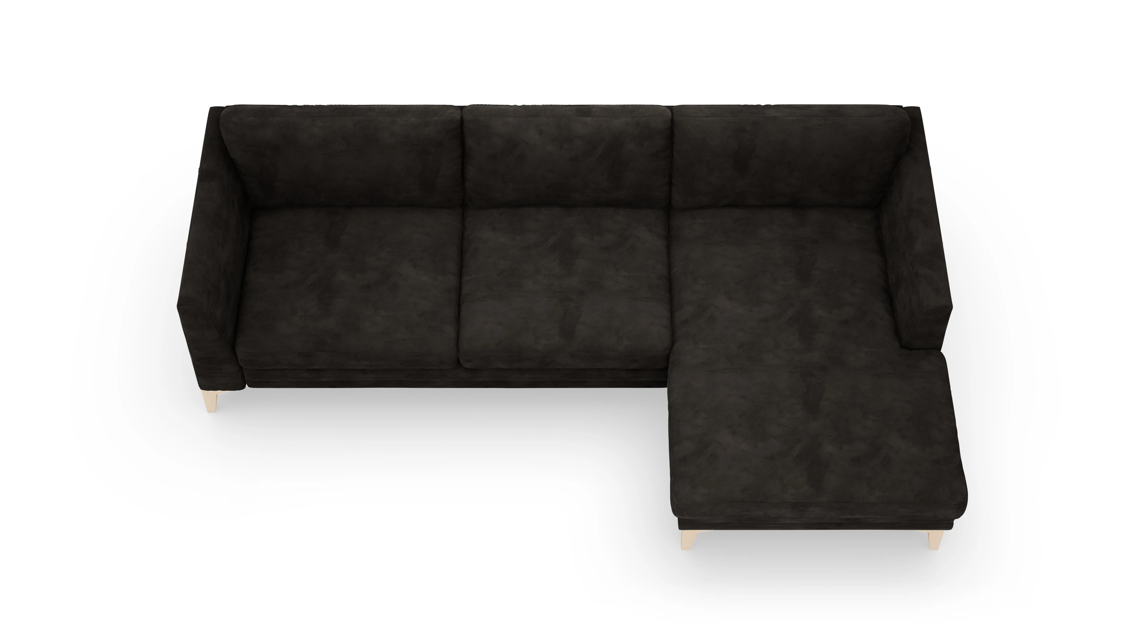 Stoffsofa Fairfield Ansicht des Produktes Fairfield Sofa mit Rec rechts in Samt braun