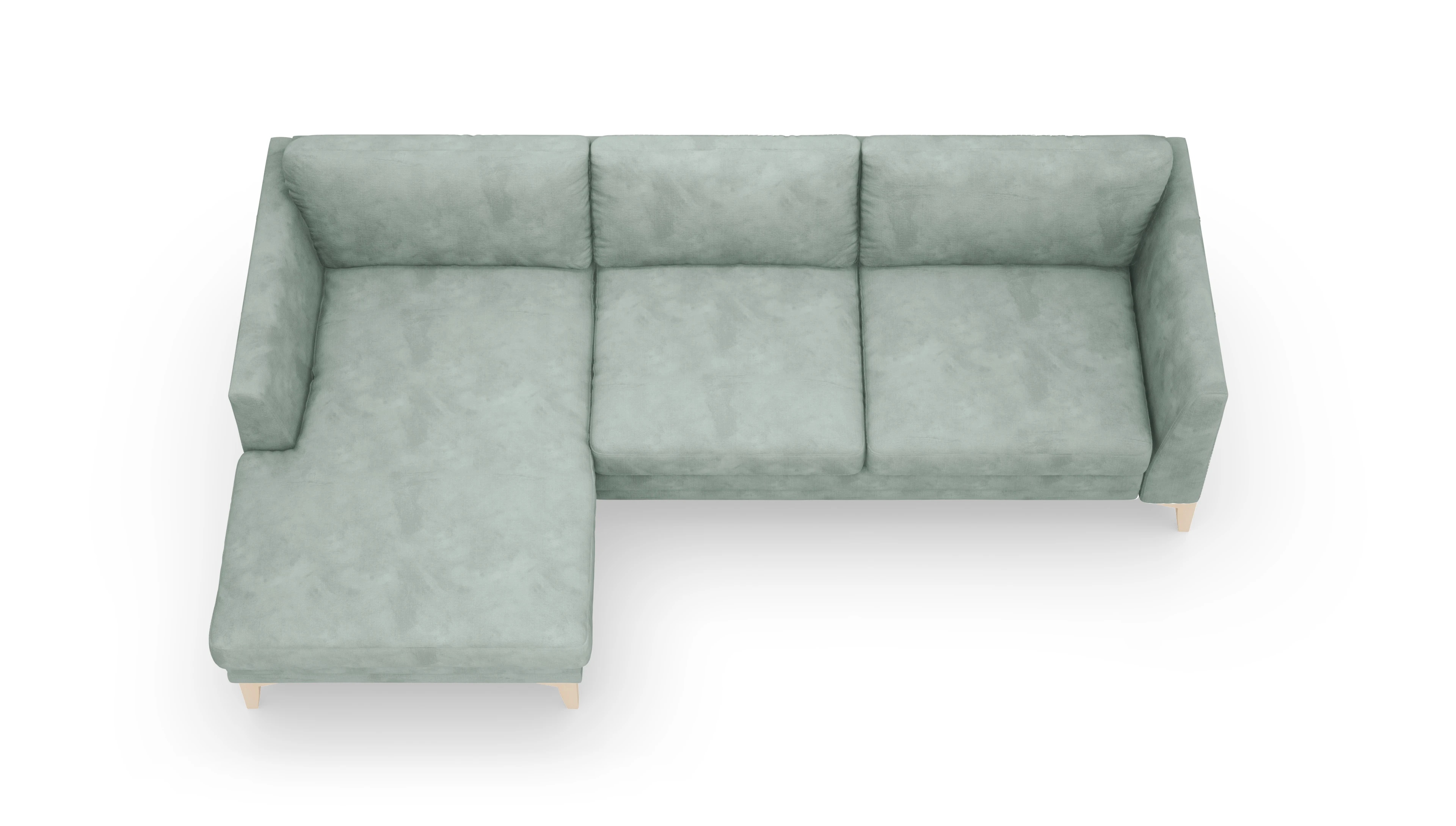 Stoffsofa Fairfield Ansicht des Produktes Fairfield Sofa mit Rec links in Samt blau