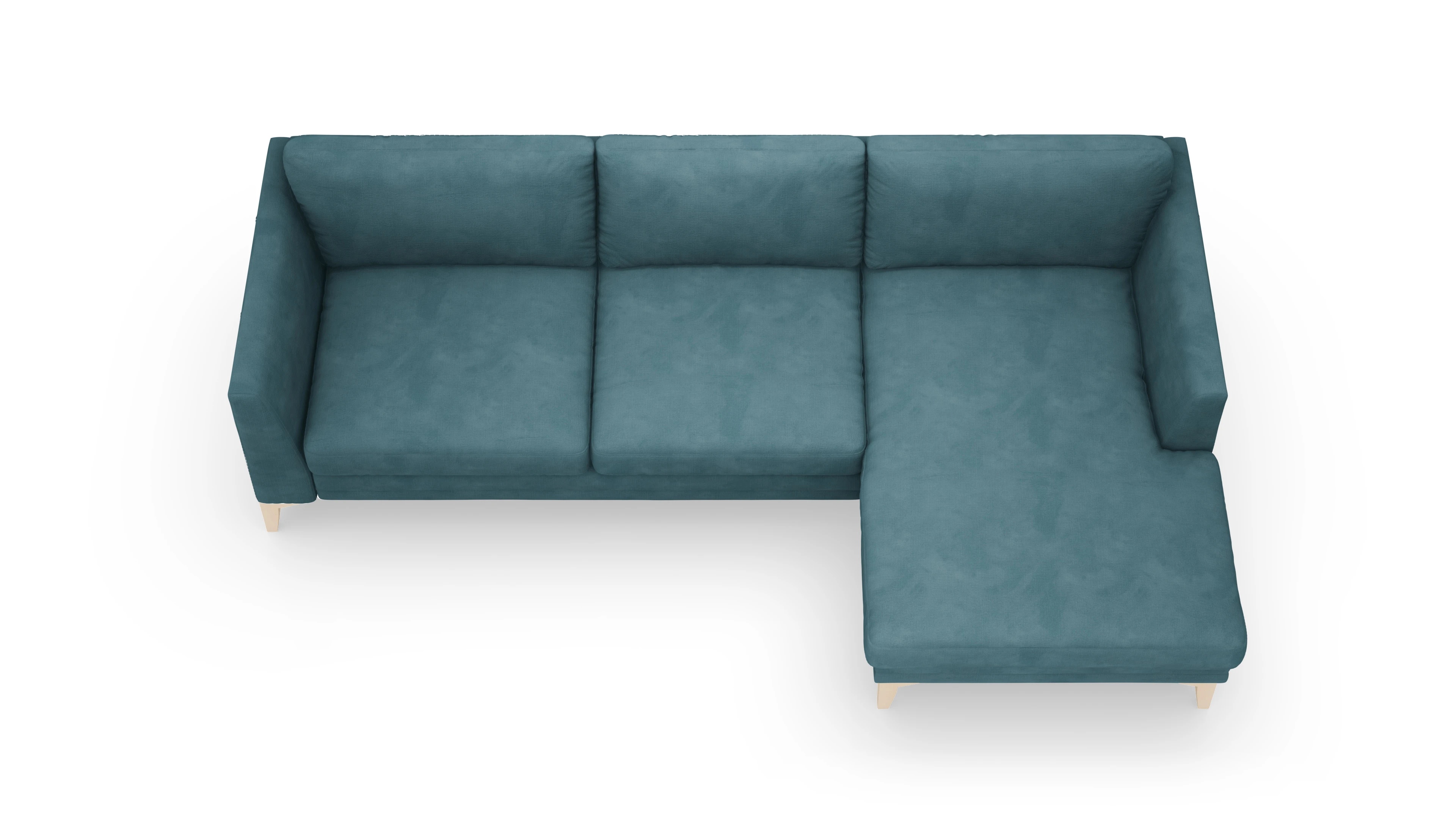 Stoffsofa Fairfield Ansicht des Produktes Fairfield Sofa mit Rec rechts in Samt blau