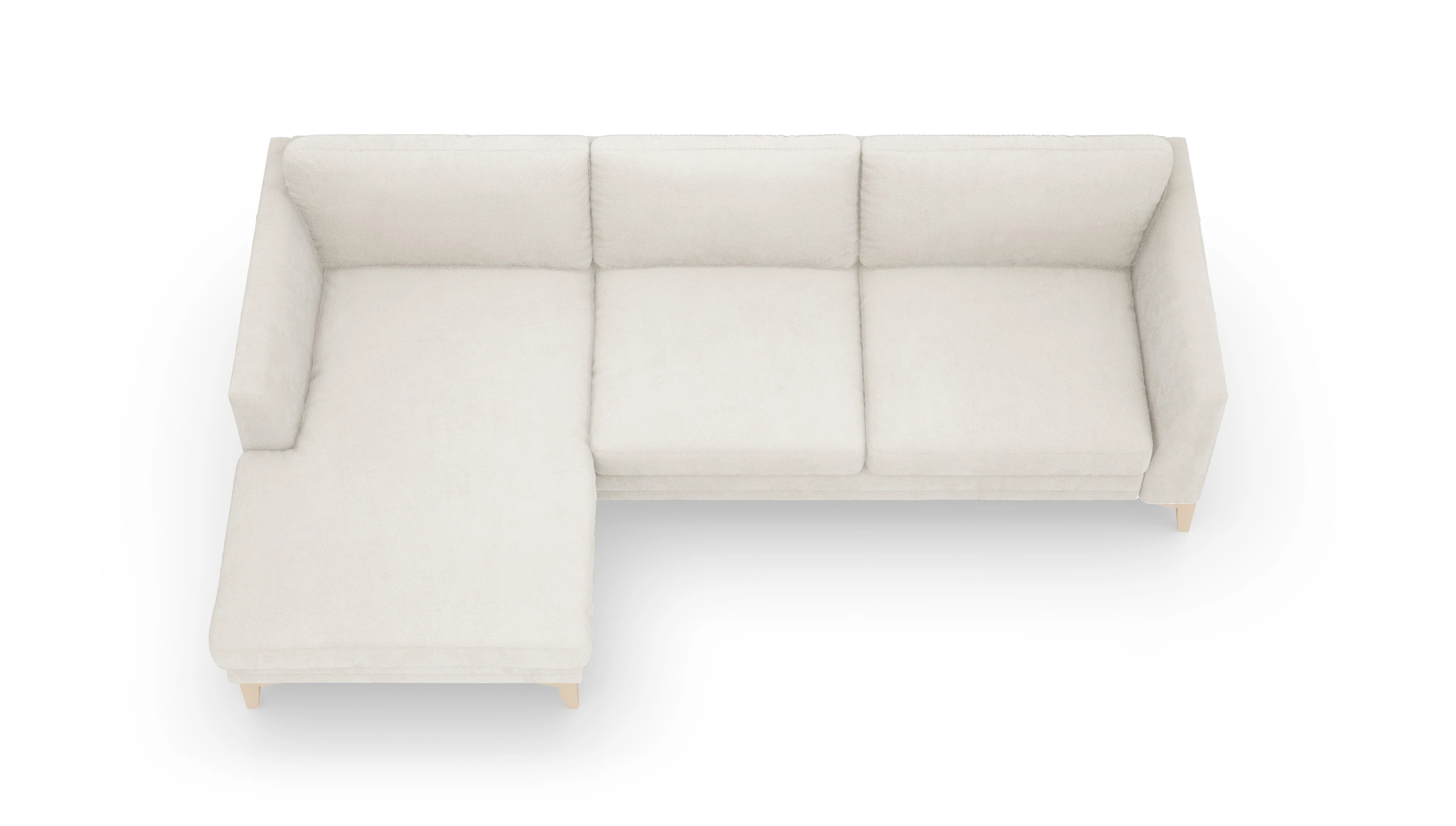 Stoffsofa Fairfield Ansicht des Produktes Fairfield Sofa mit Rec links in Stoff weiß