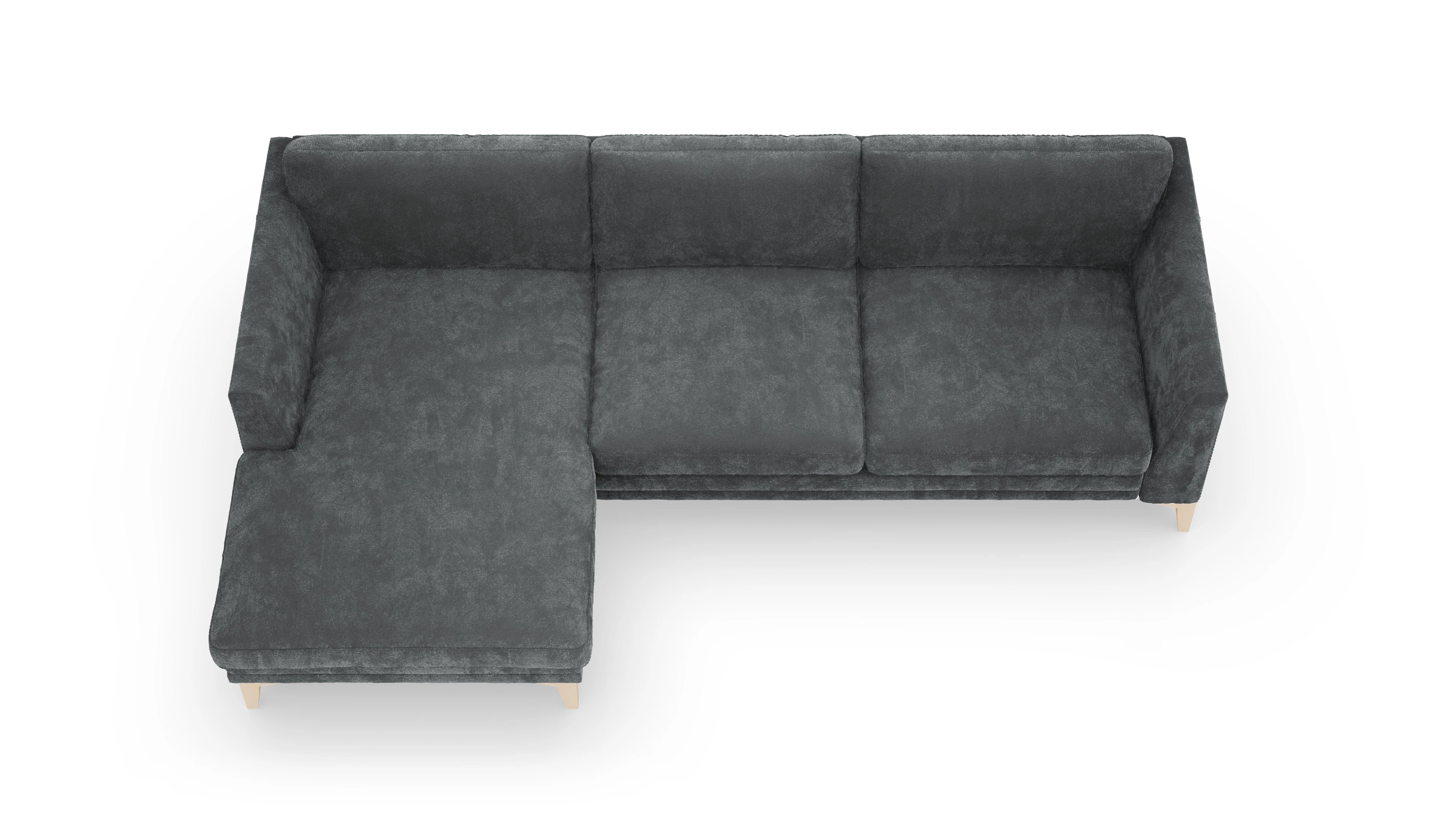 Stoffsofa Fairfield Ansicht des Produktes Fairfield Sofa mit Rec links in Stoff grau