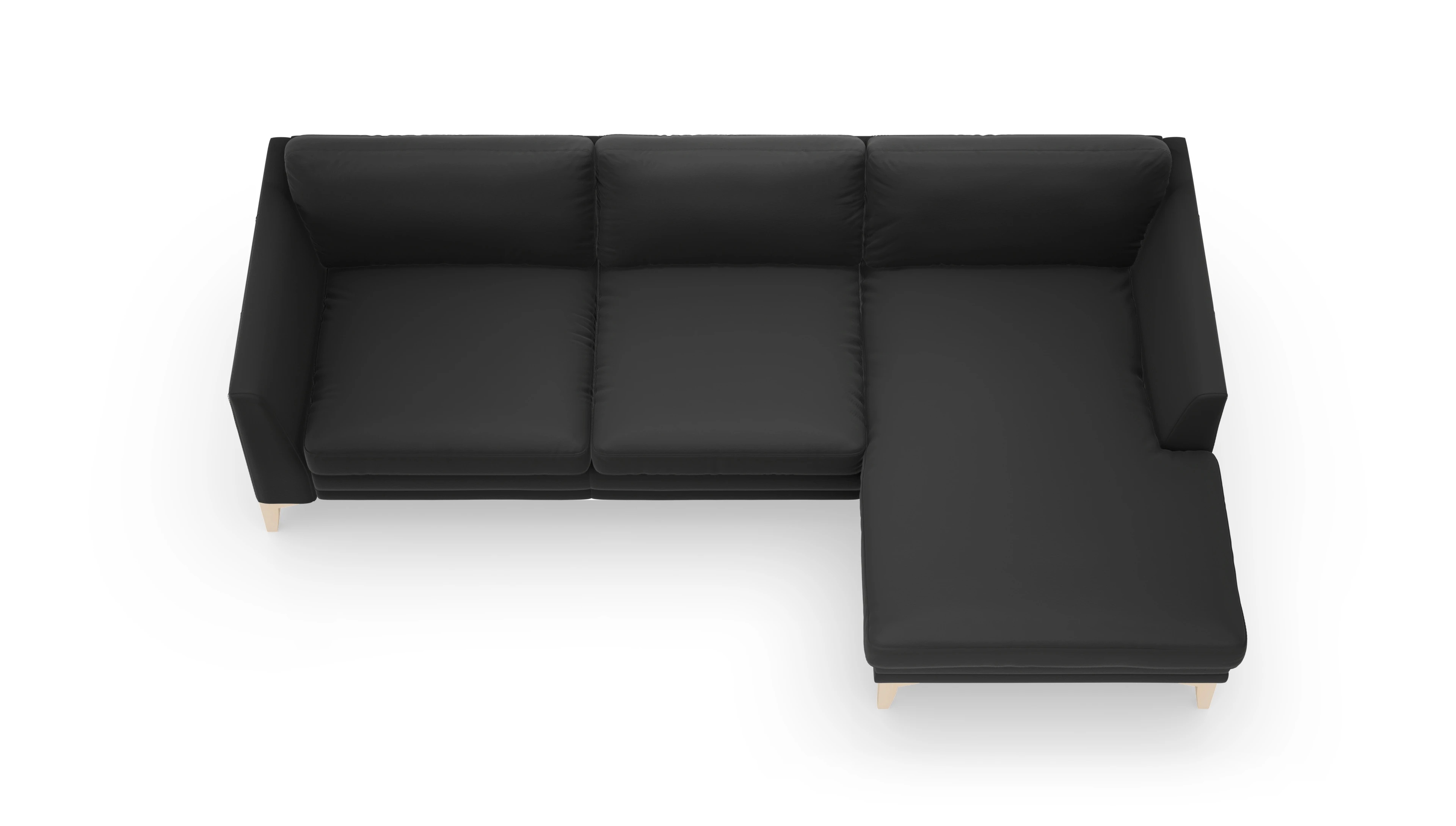 Ansicht des Produktes Fairfield Sofa mit Rec rechts in Leder schwarz