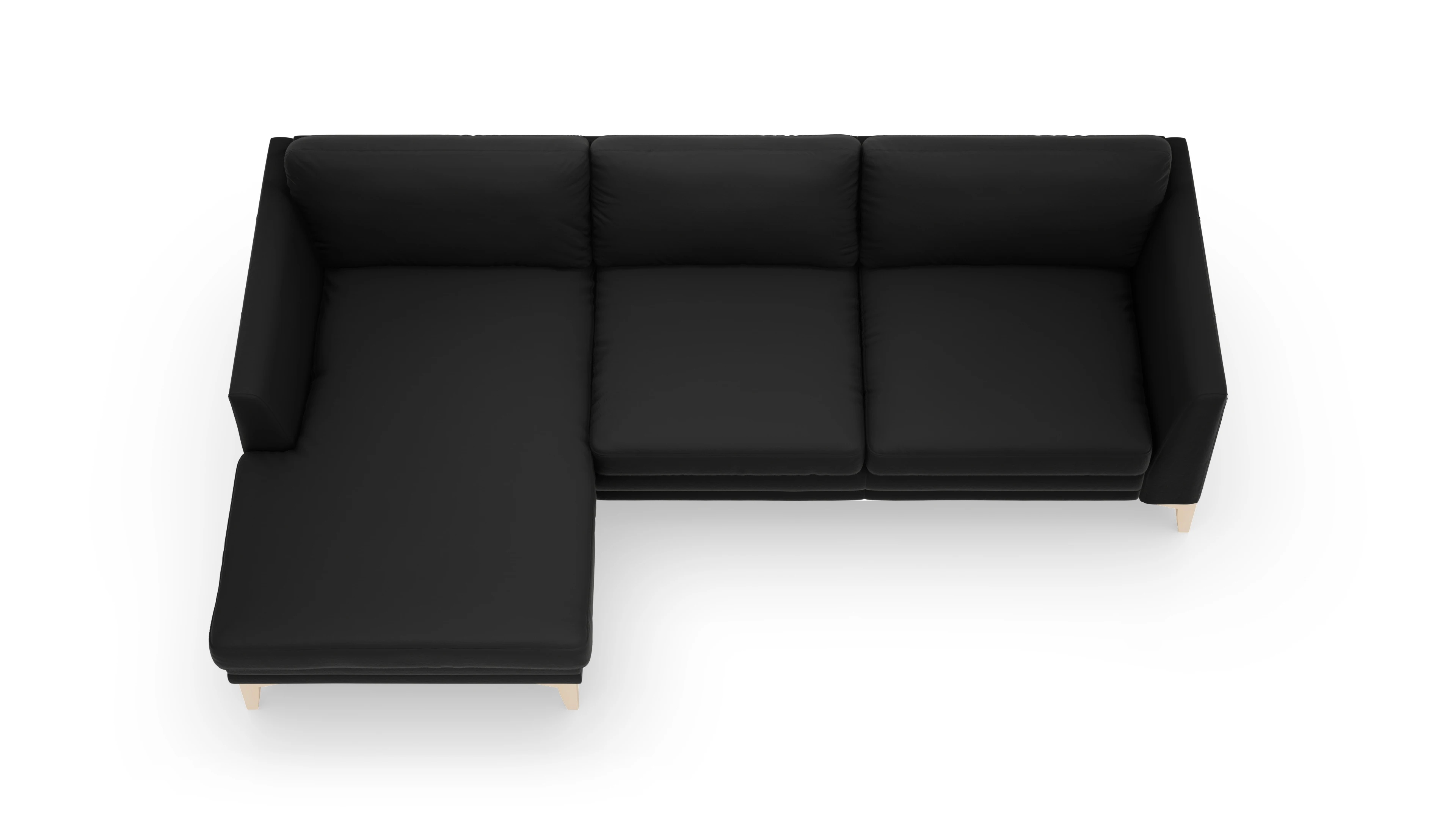 Ansicht des Produktes Fairfield Sofa mit Rec links in Leder schwarz
