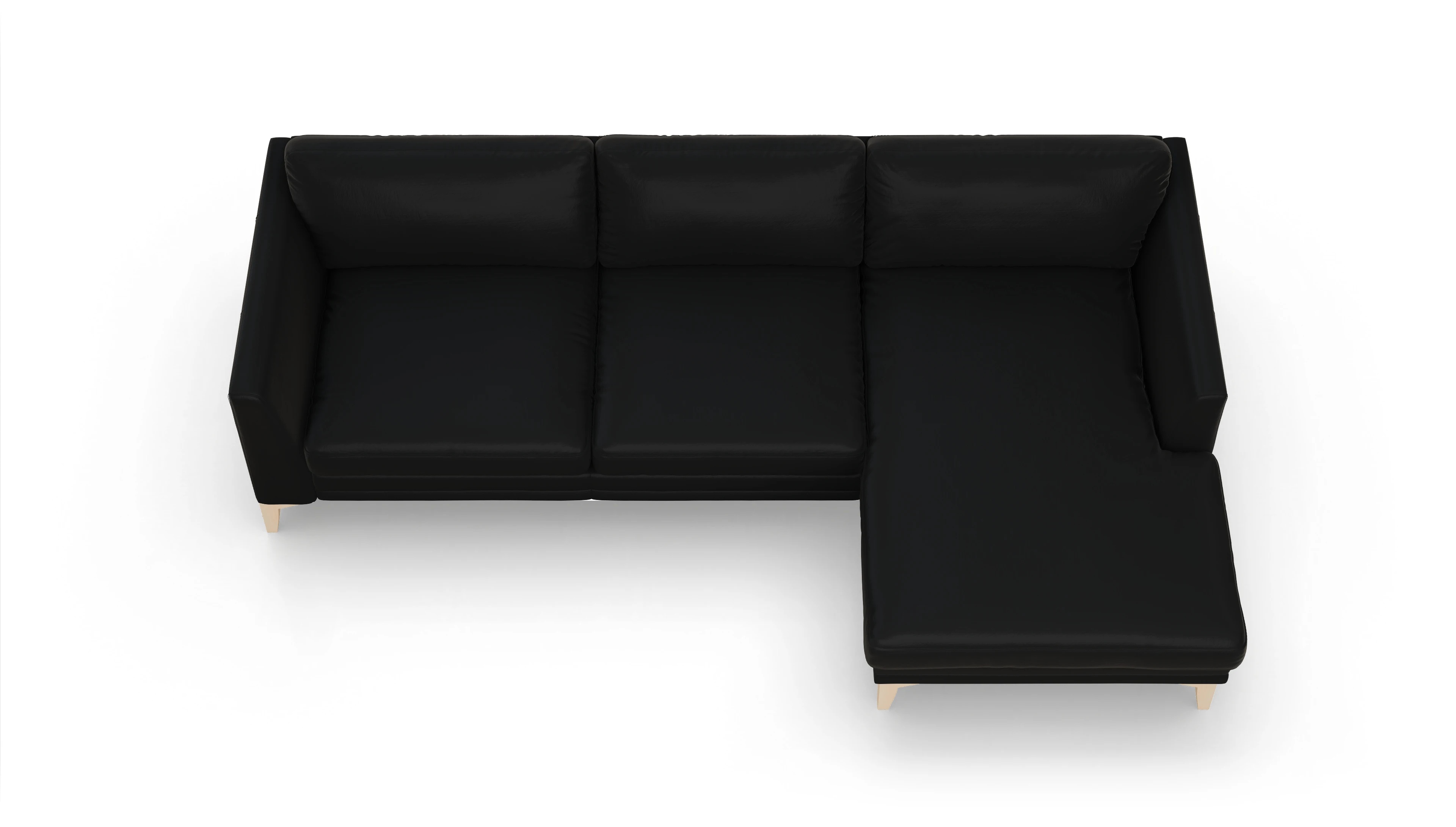 Ansicht des Produktes Fairfield Sofa mit Rec rechts in Leder schwarz
