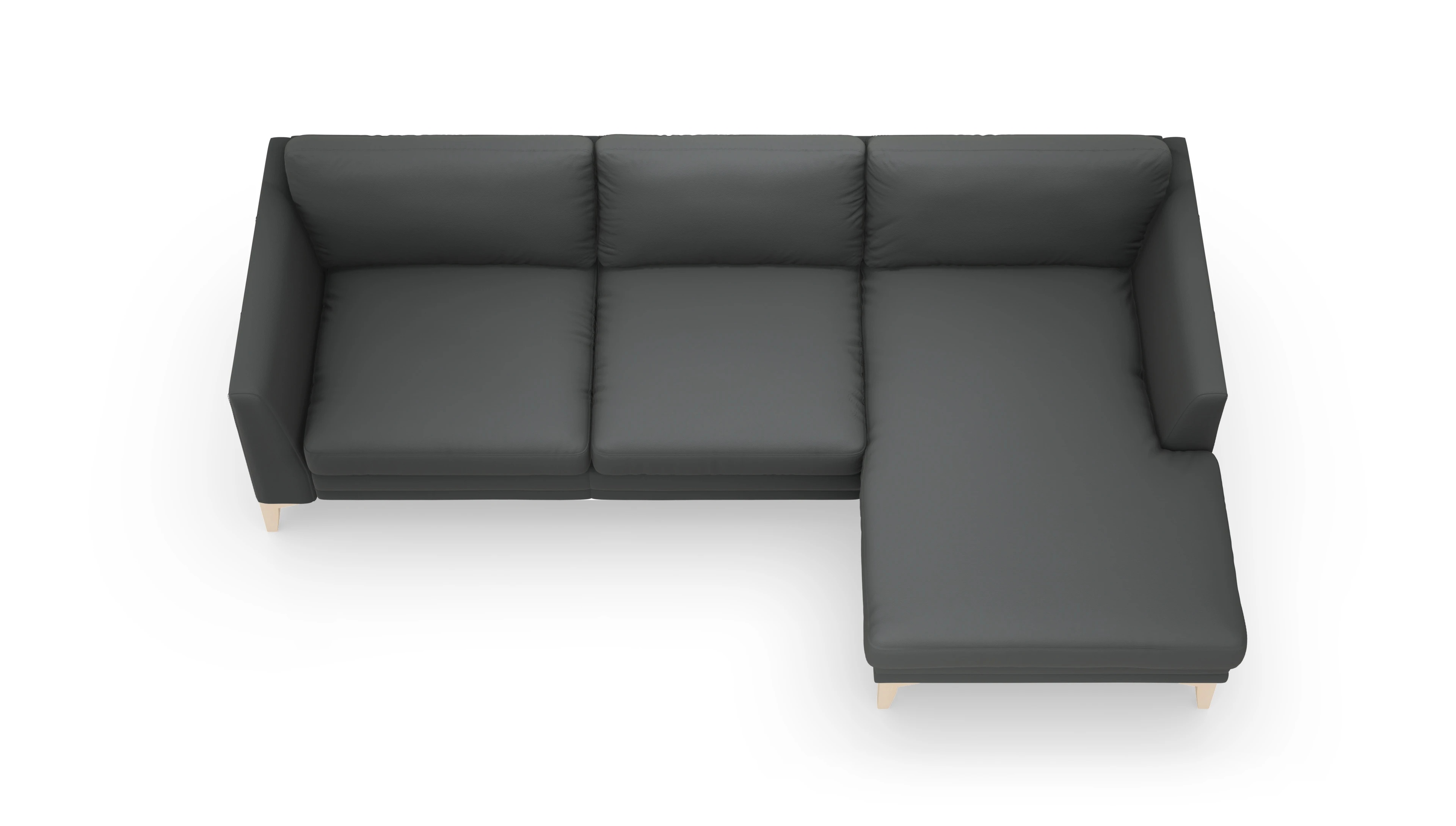 Ansicht des Produktes Fairfield Sofa mit Rec rechts in Leder grau
