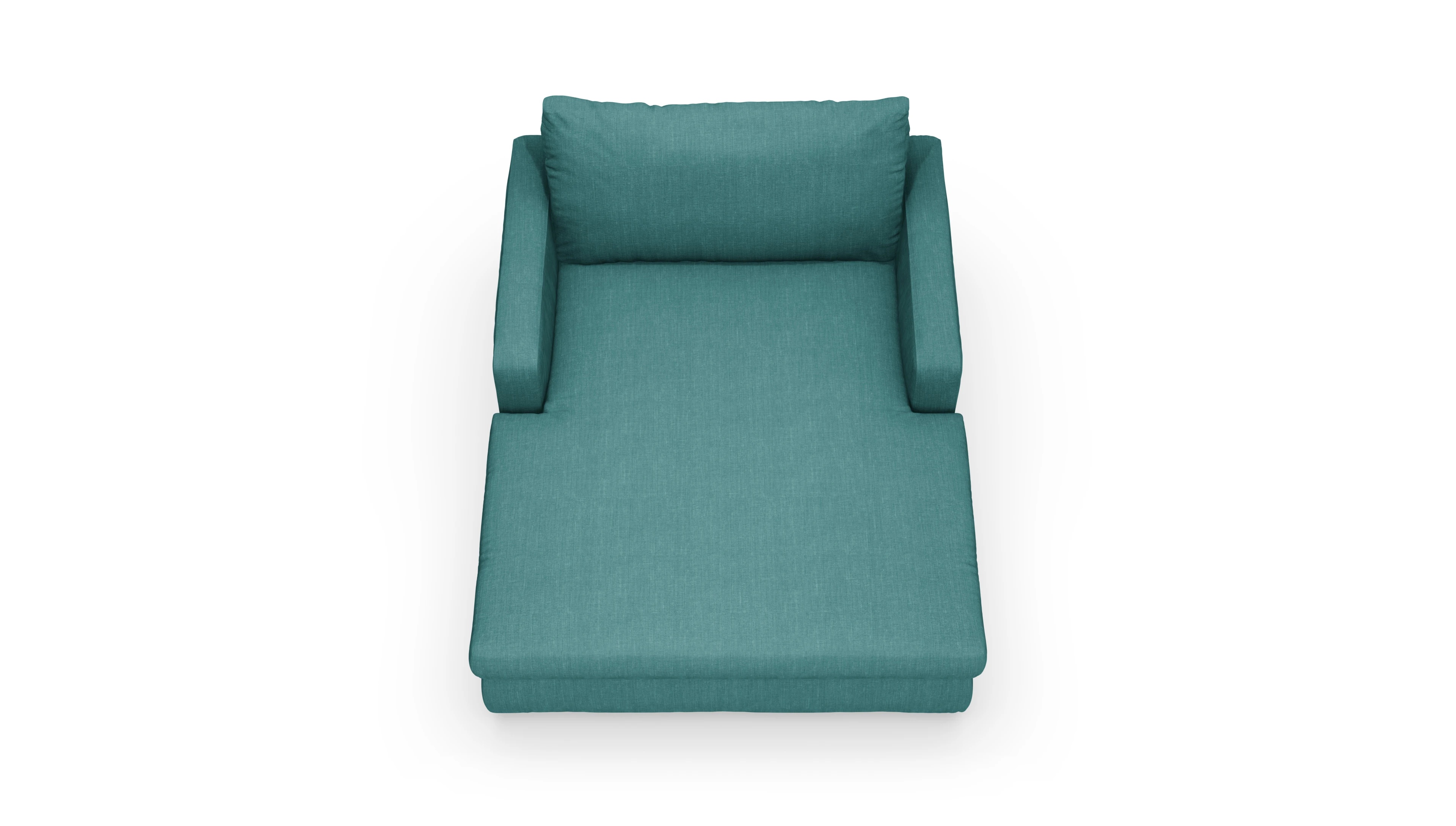 Longchair Amelia Ansicht des Produktes Amelia Sessel in Stoff grün