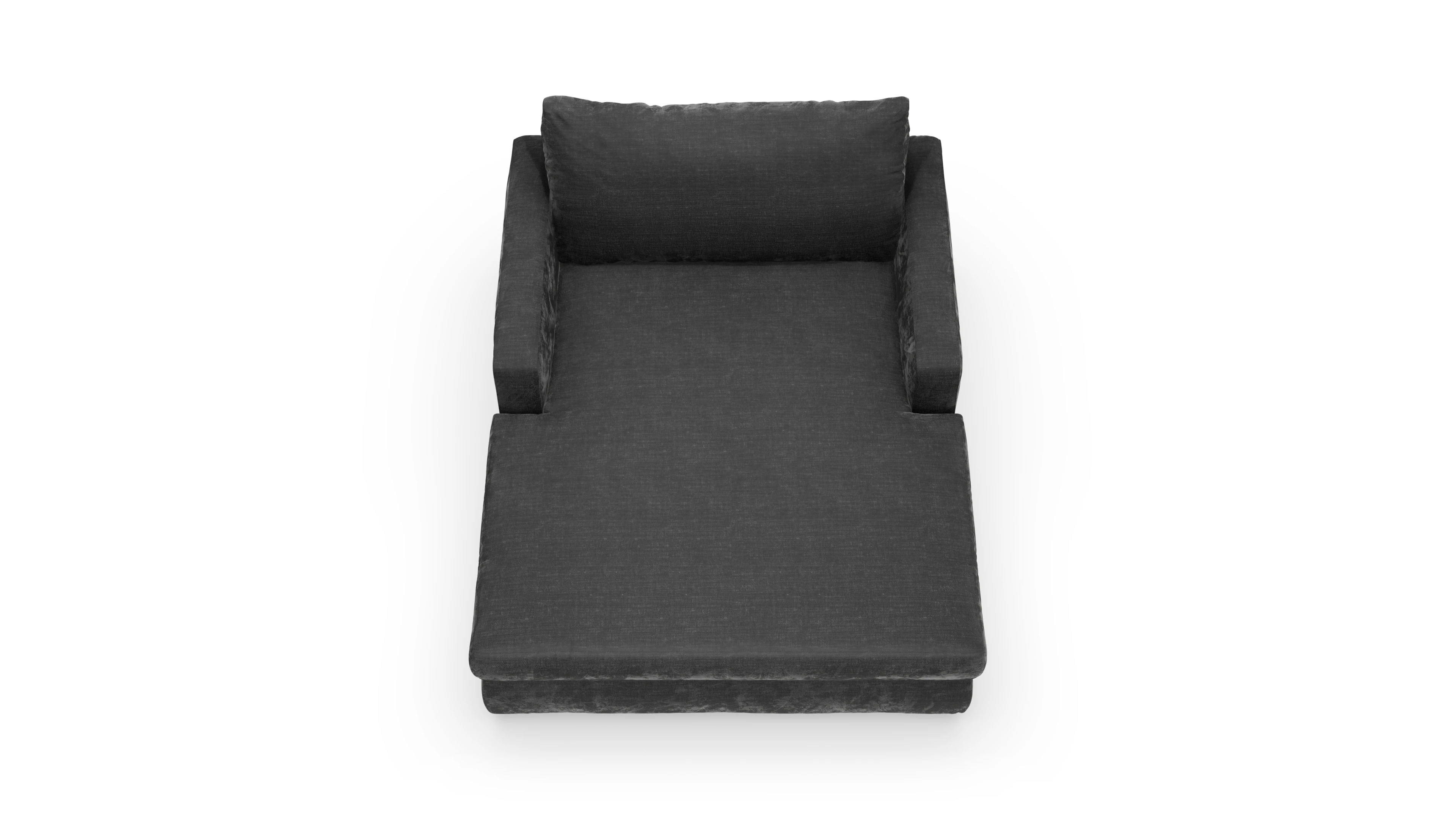 Longchair Amelia Ansicht des Produktes Amelia Sessel in Stoff grau