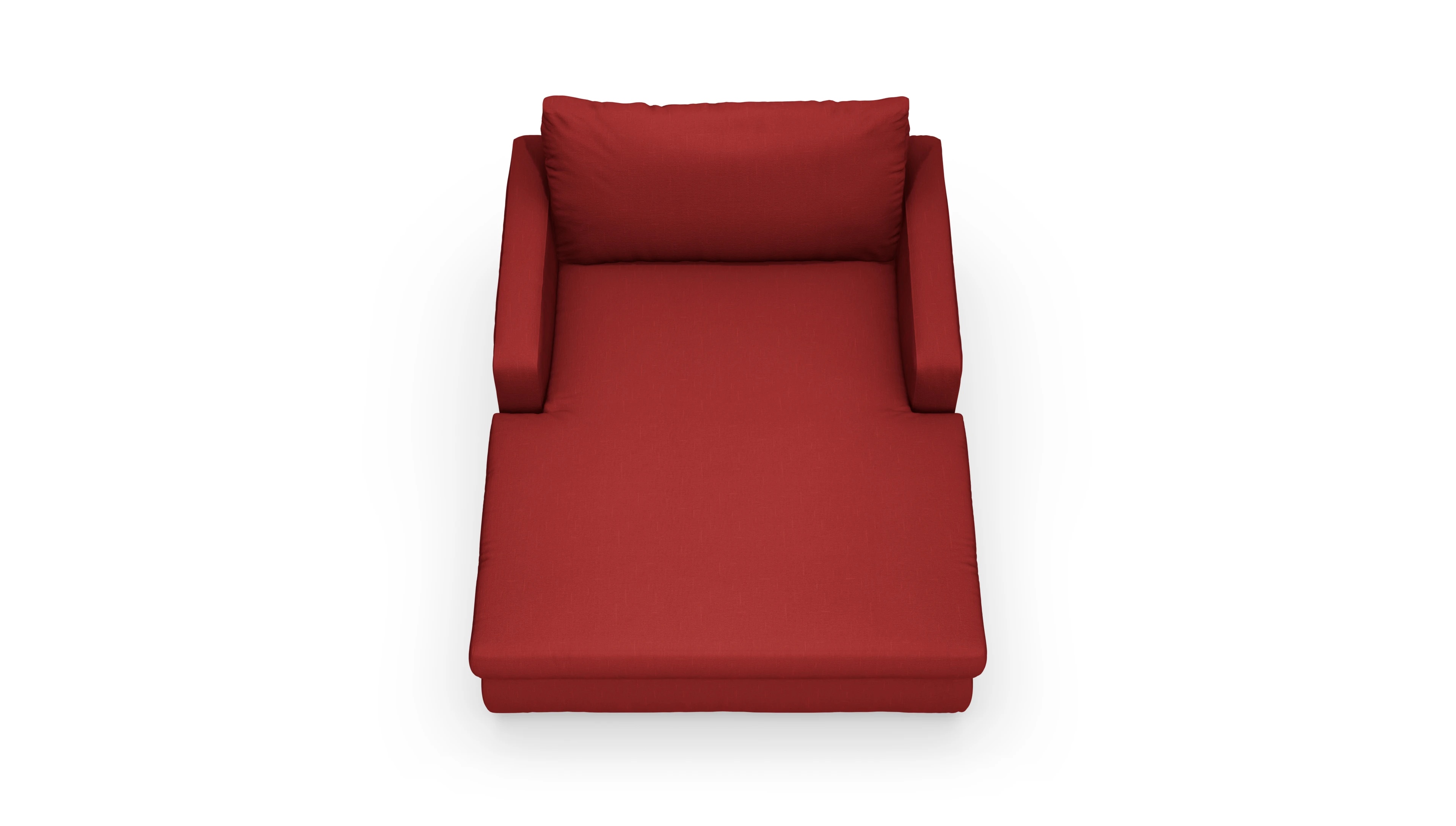 Longchair Amelia Ansicht des Produktes Amelia Sessel in Stoff rot