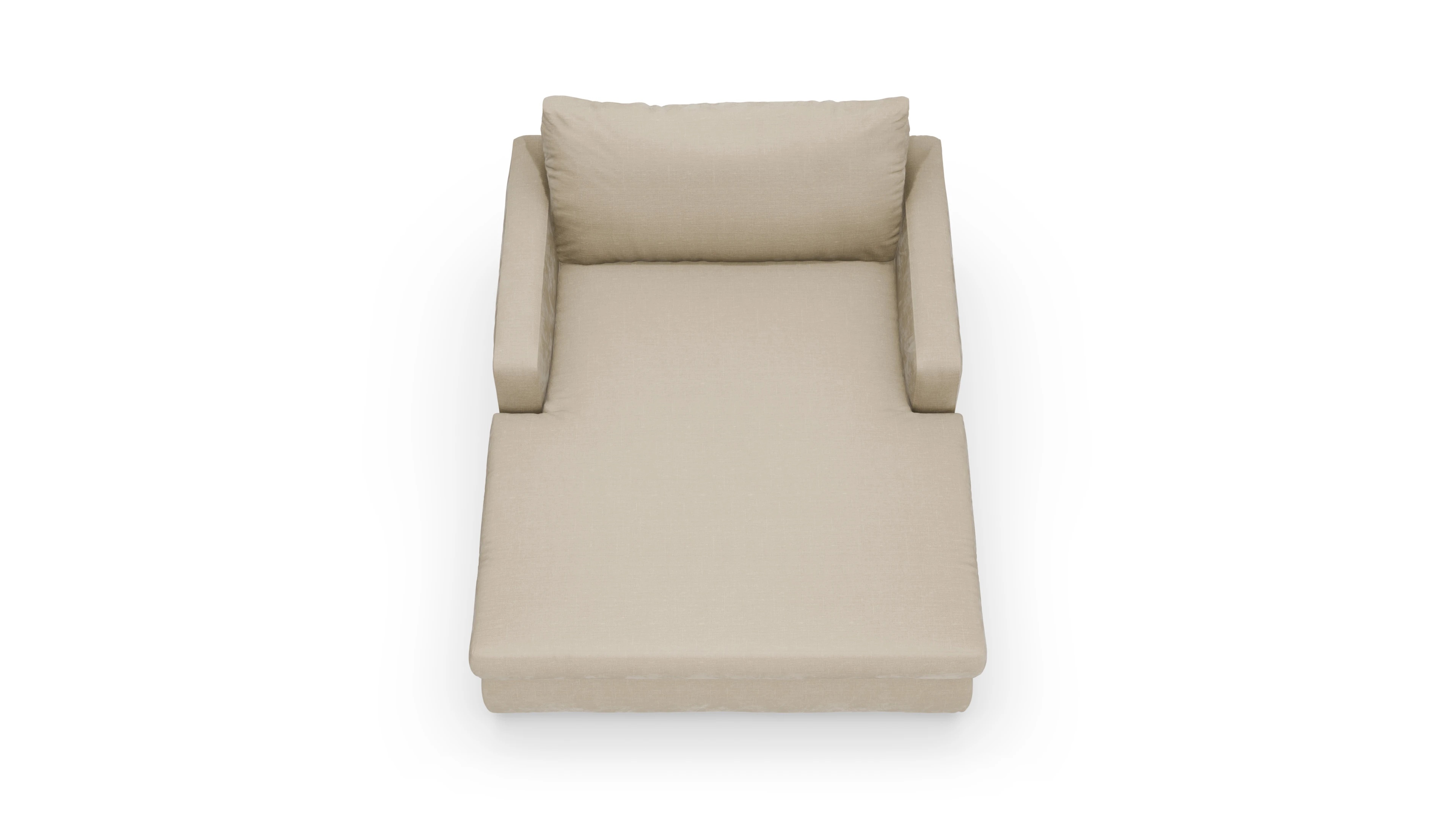 Longchair Amelia Ansicht des Produktes Amelia Sessel in Stoff weiß