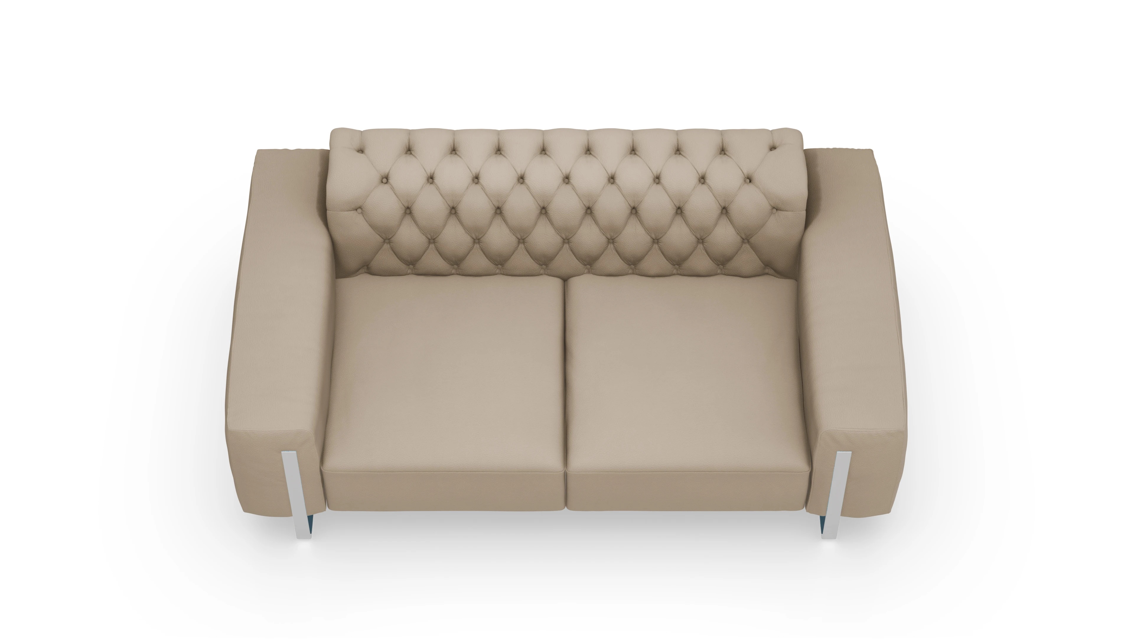 Designer-Sofa Nox Ansicht des Produktes Nox 2-Sitzer in Leder beige