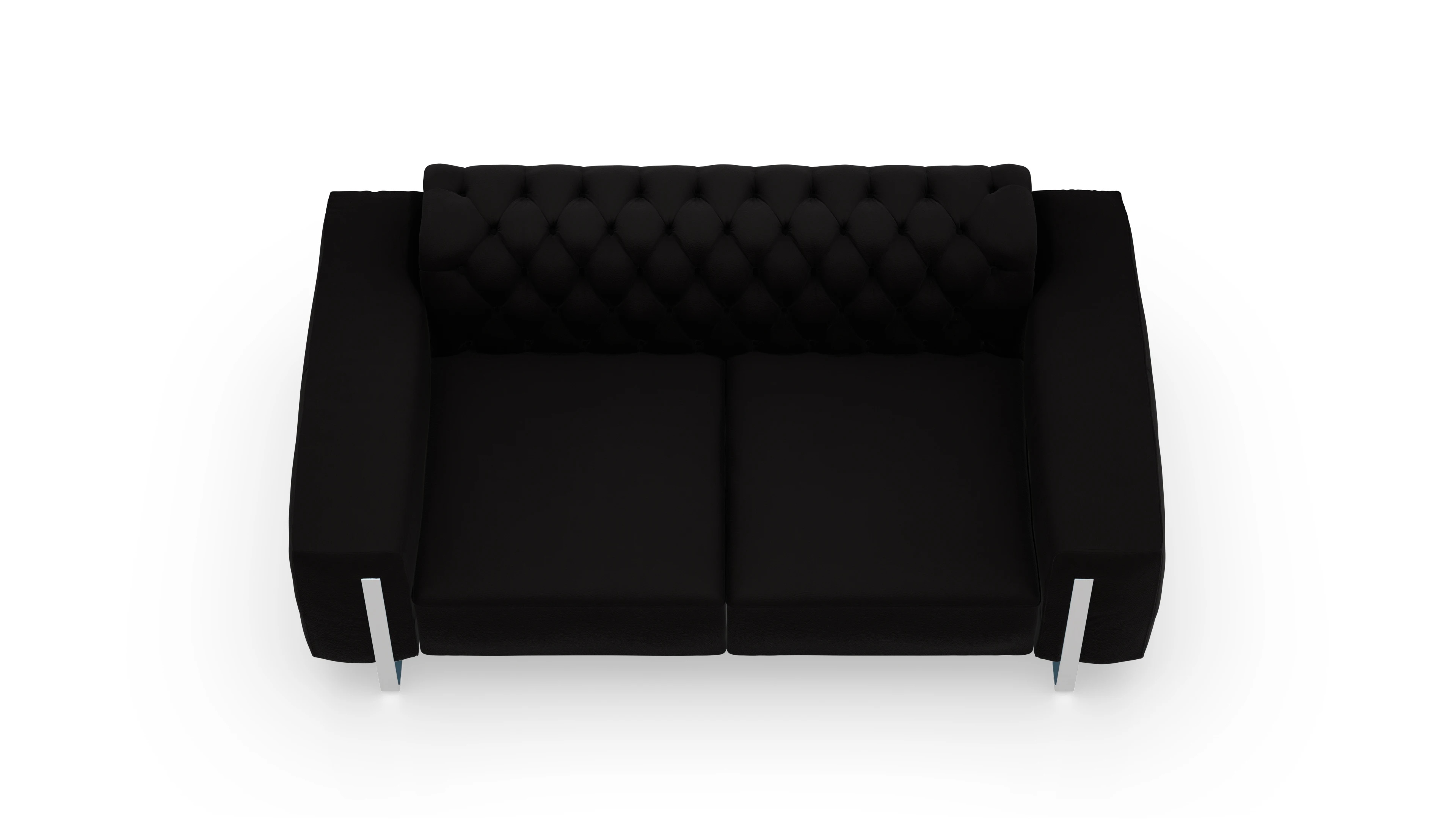 Designer-Sofa Nox Ansicht des Produktes Nox 2-Sitzer in Leder schwarz