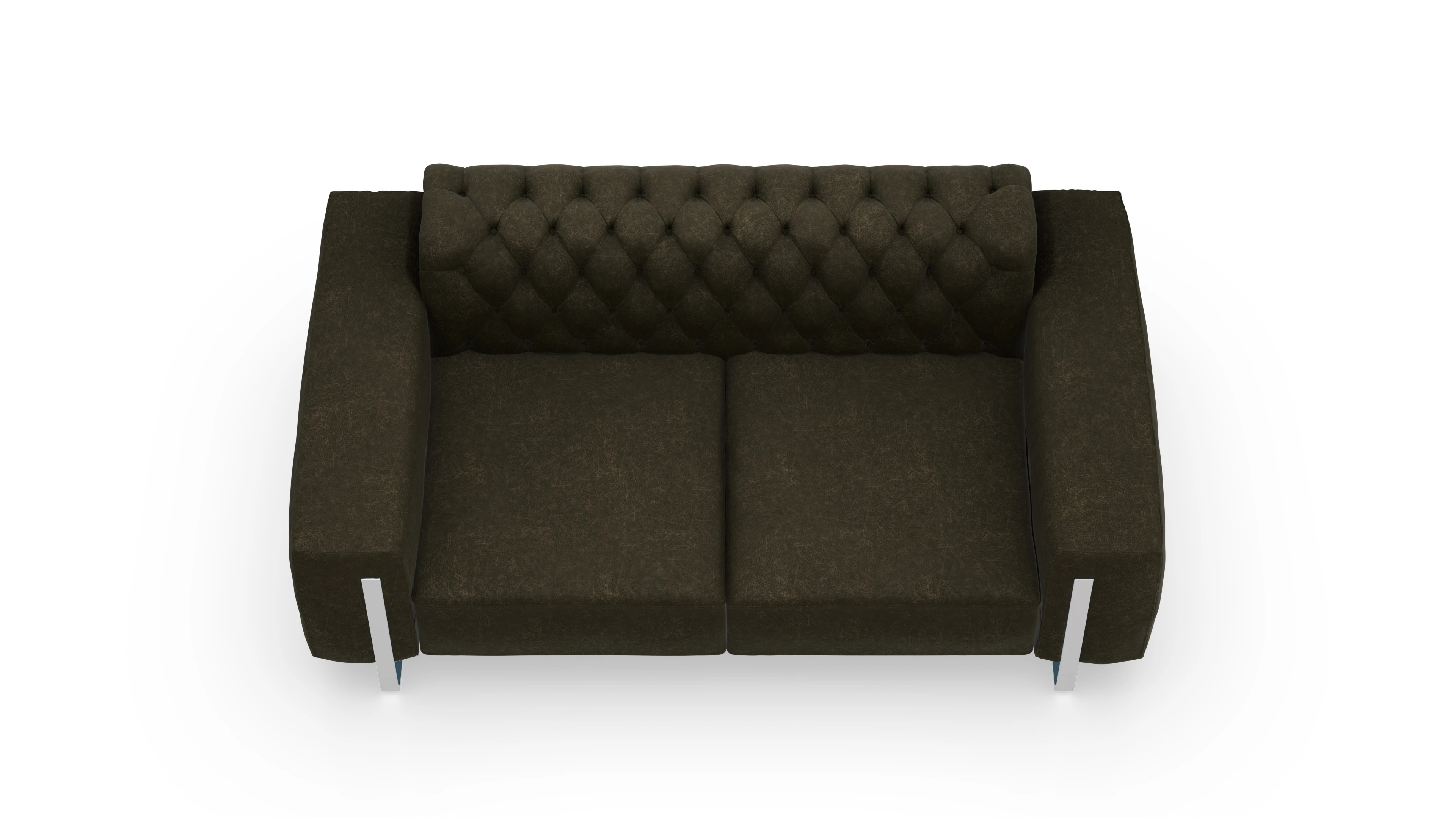 Designer-Sofa Nox Ansicht des Produktes Nox 2-Sitzer in Leder grün