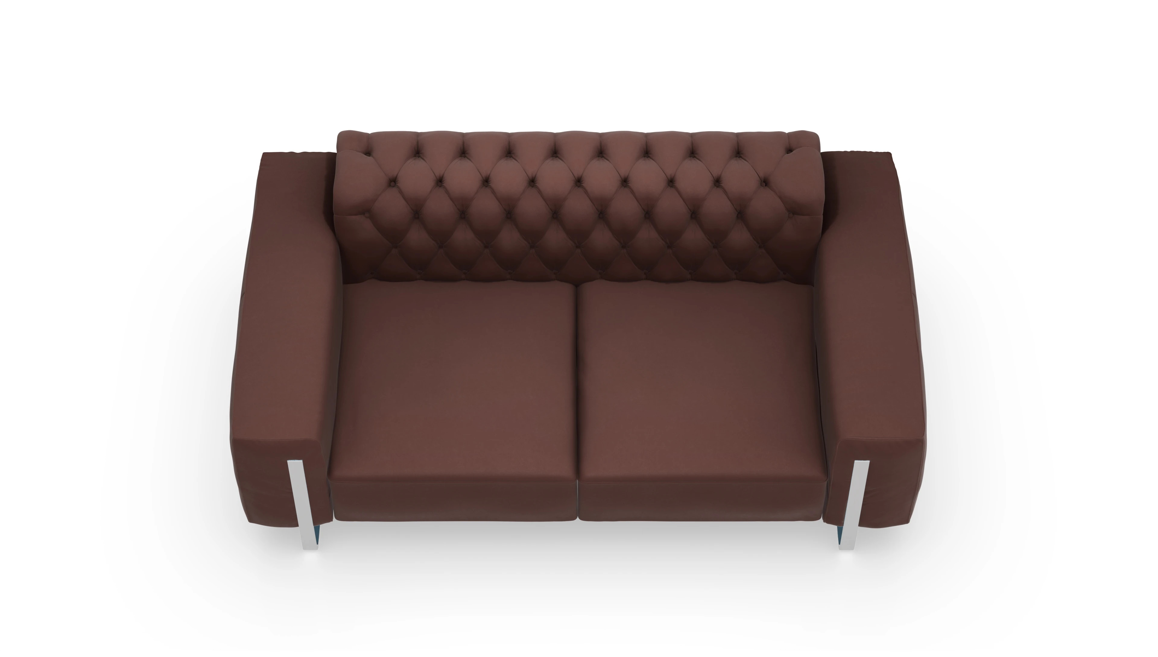 Designer-Sofa Nox Ansicht des Produktes Nox 2-Sitzer in Leder braun