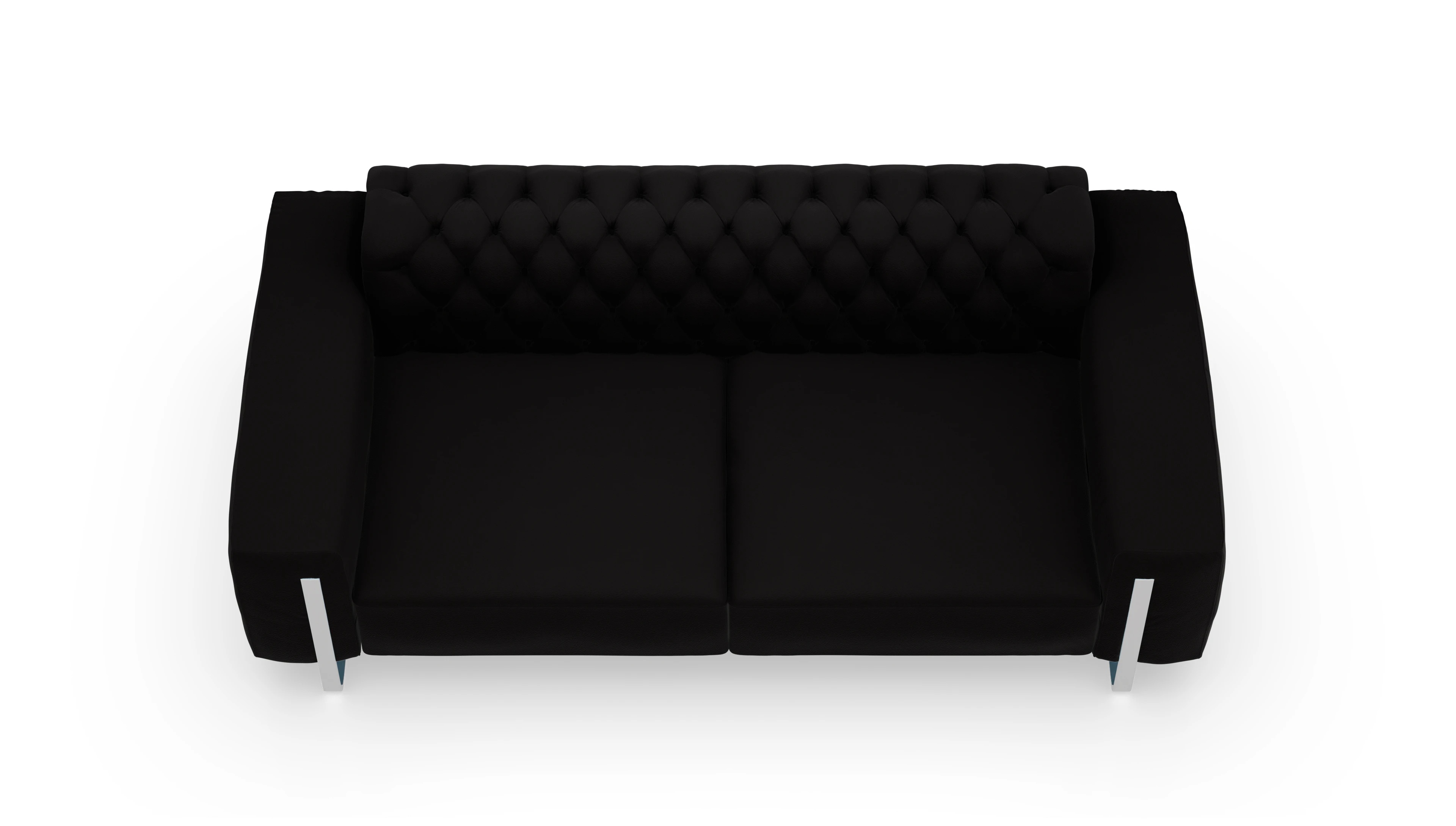 Designer-Sofa Nox Ansicht des Produktes Nox 3-Sitzer in Leder schwarz