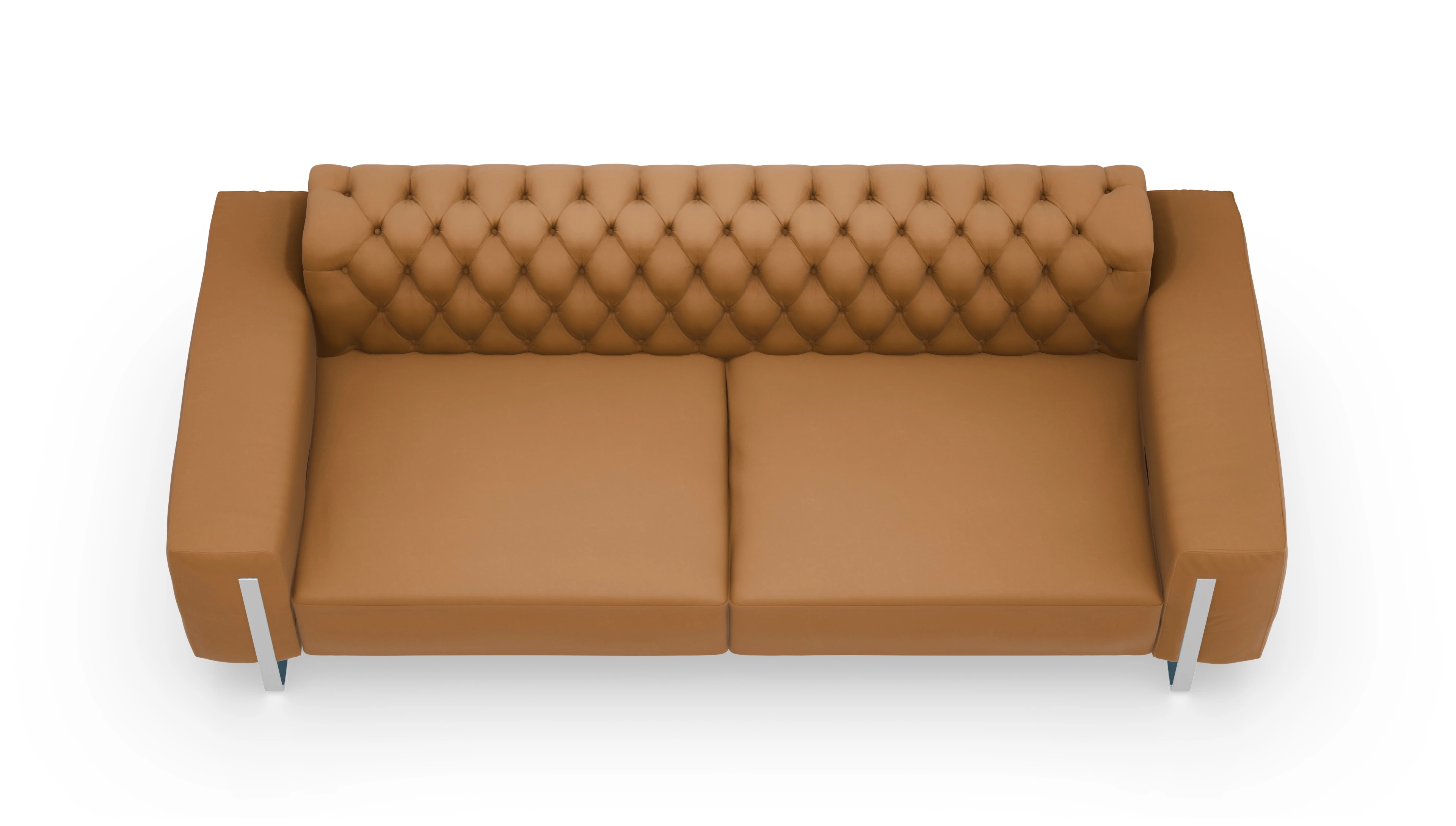 Designer-Sofa Nox Ansicht des Produktes Nox 4-Sitzer in Leder cognac