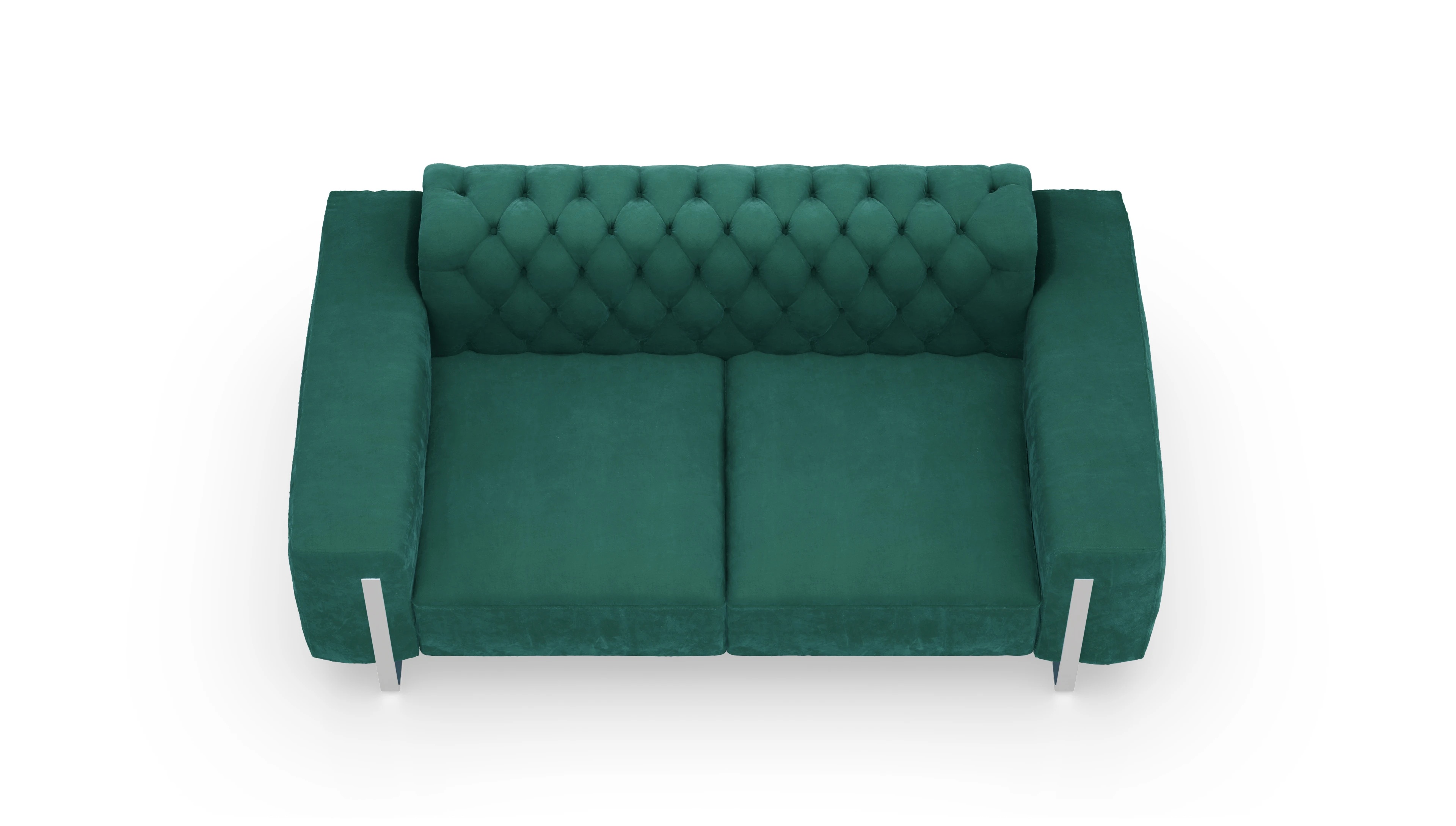 Designer-Sofa Nox in Samt Ansicht des Produktes Nox 2-Sitzer in Samt grün