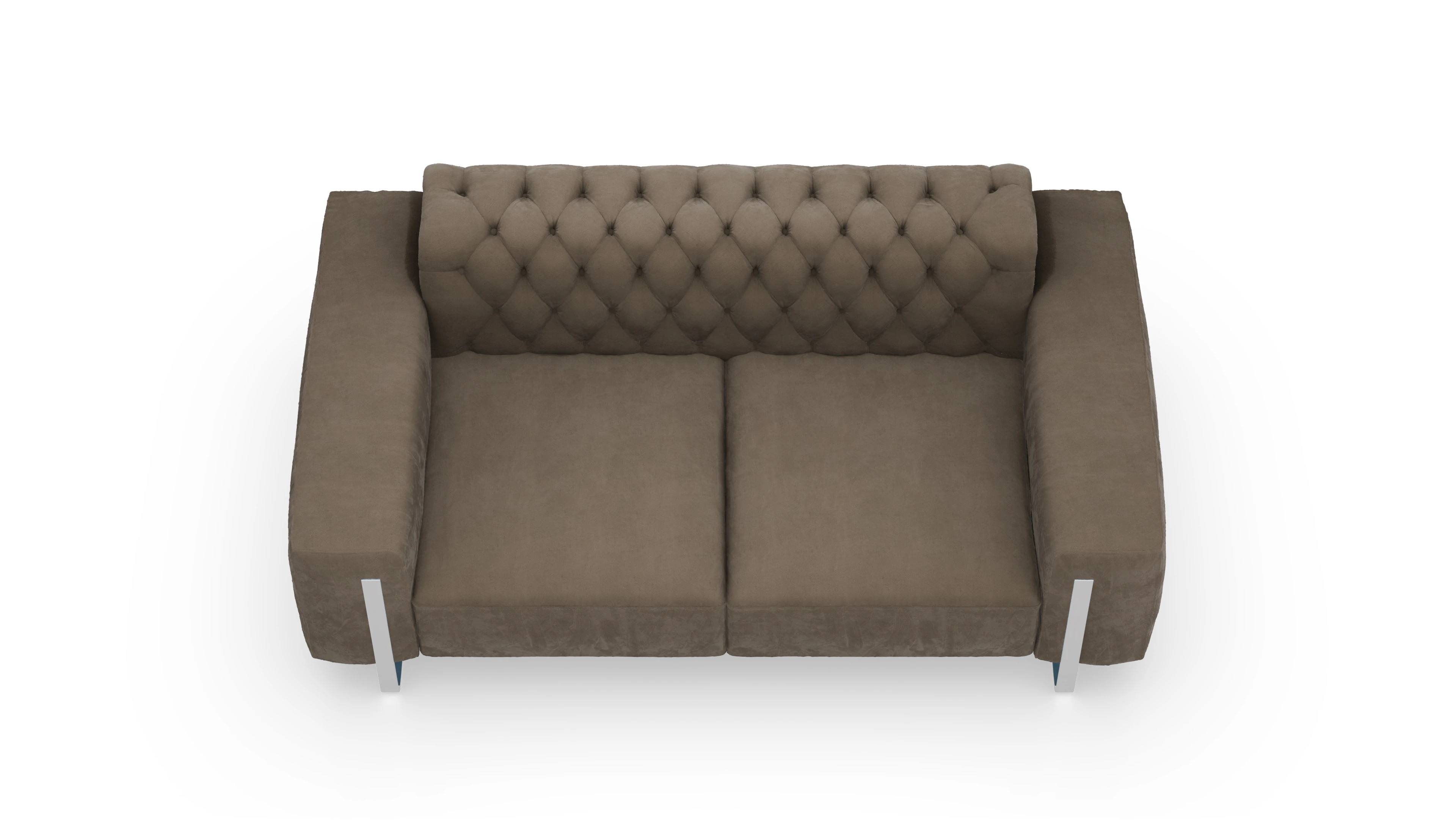 Designer-Sofa Nox in Samt Ansicht des Produktes Nox 2-Sitzer in Samt braun