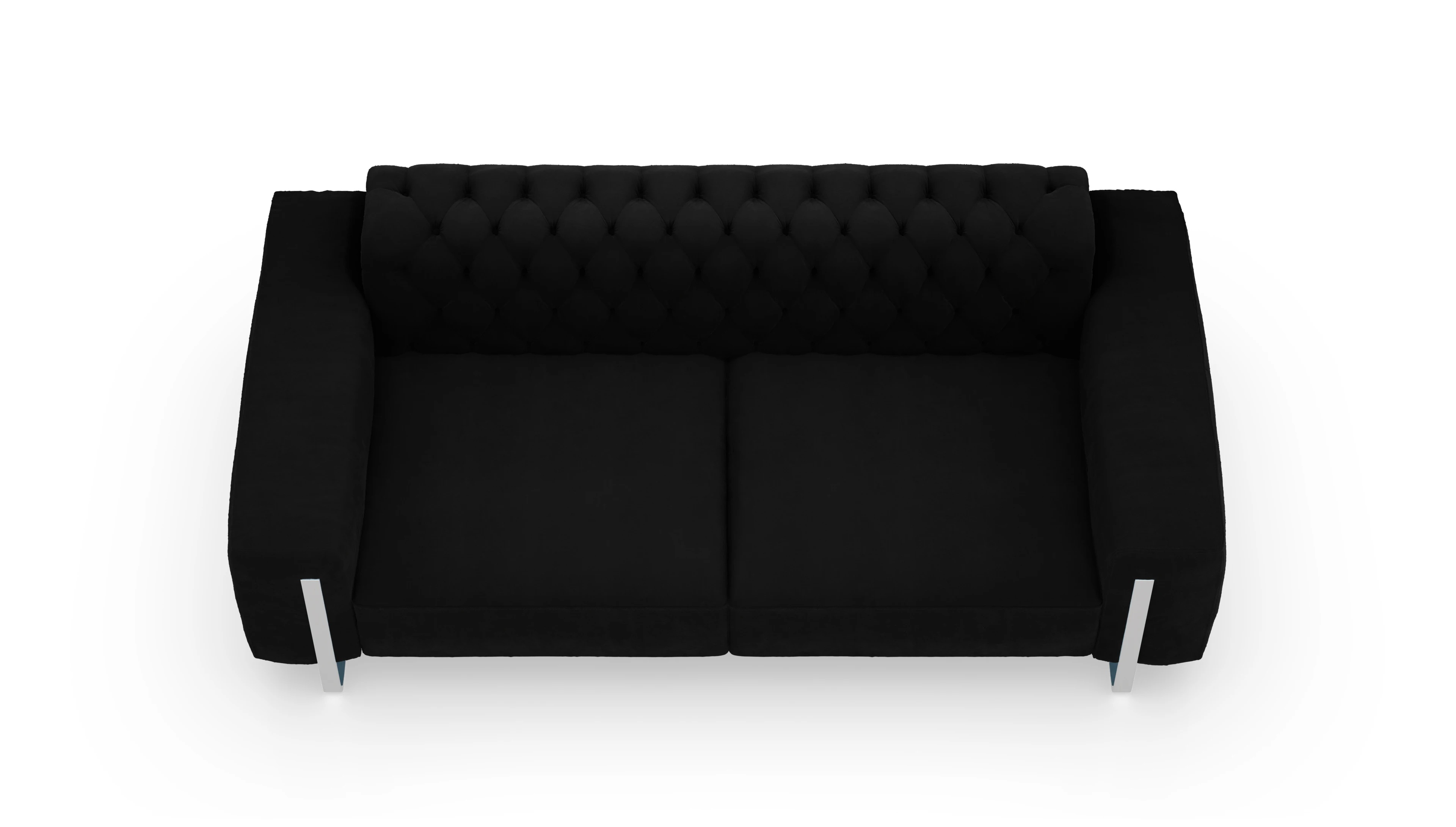 Designer-Sofa Nox in Samt Ansicht des Produktes Nox 3-Sitzer in Samt schwarz