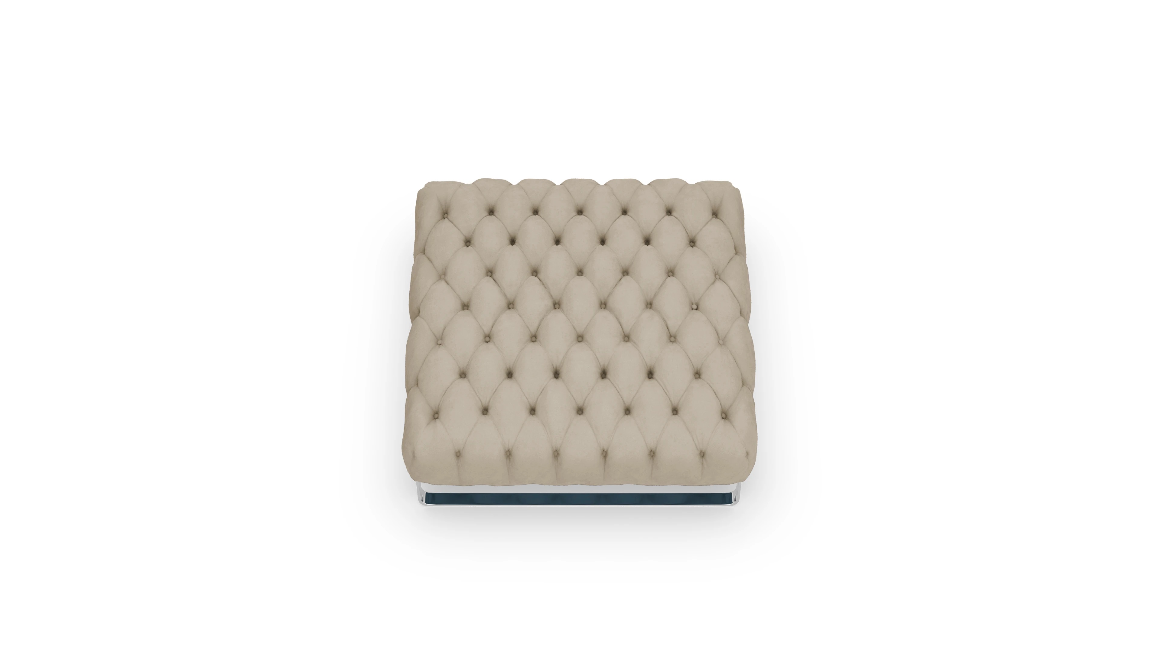 Chesterfield Hocker Nox in Samt Ansicht des Produktes Nox Hocker in Samt beige