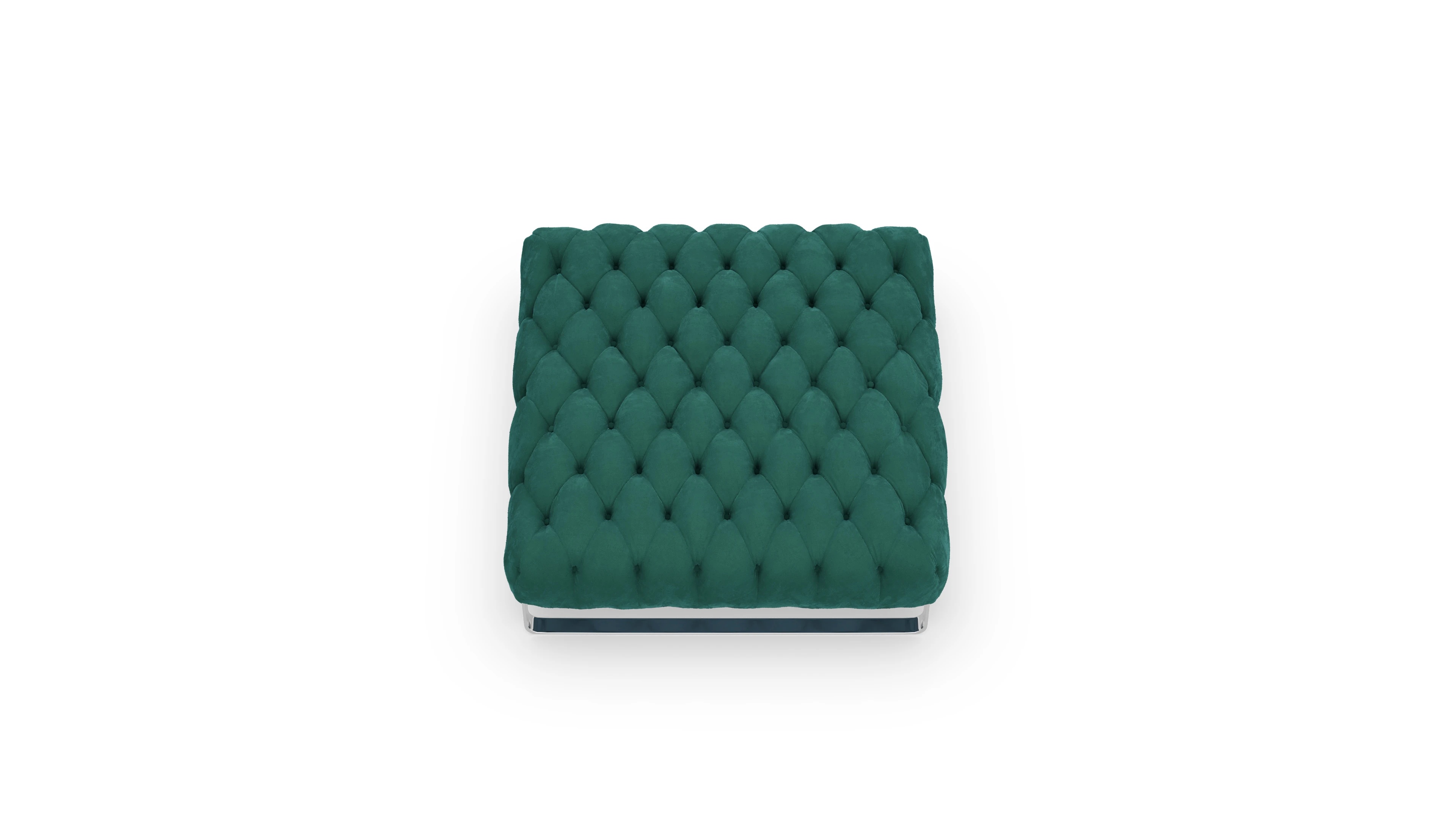 Chesterfield Hocker Nox in Samt Ansicht des Produktes Nox Hocker in Samt grün
