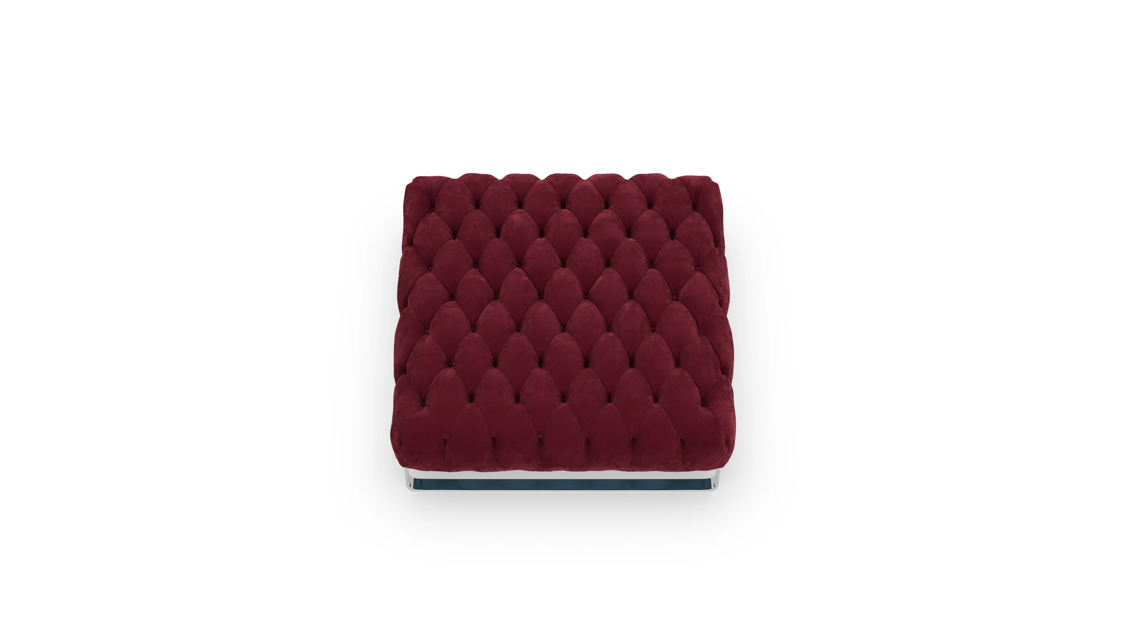 Chesterfield Hocker Nox in Samt Ansicht des Produktes Nox Hocker in Samt rot