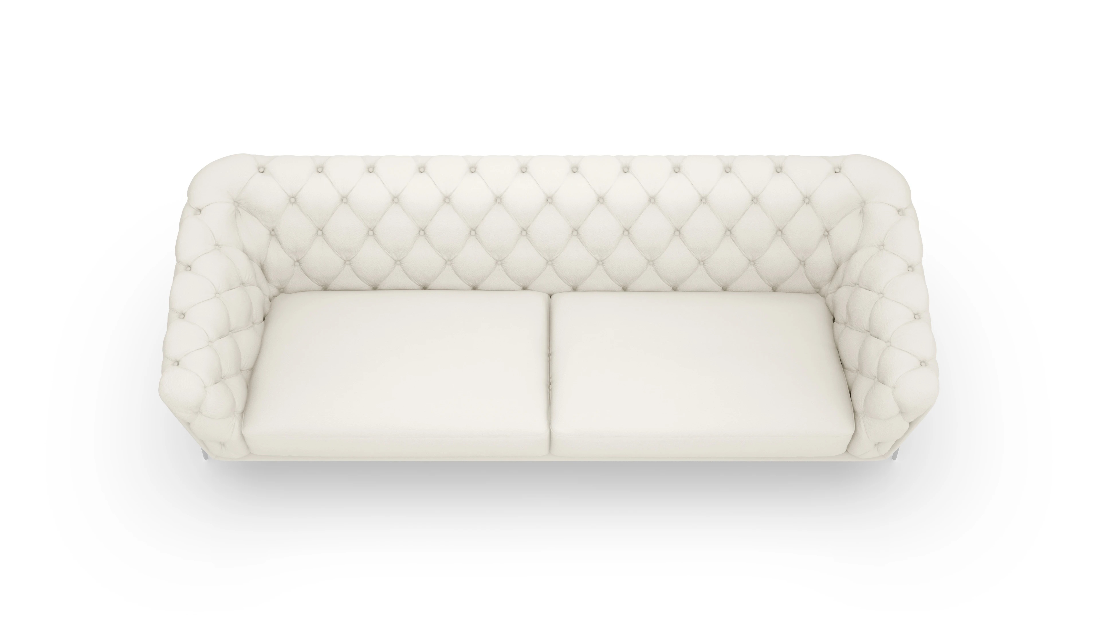 Modern Chesterfield Sofa Alba Ansicht des Produktes Alba 4,5-Sitzer in Leder weiß
