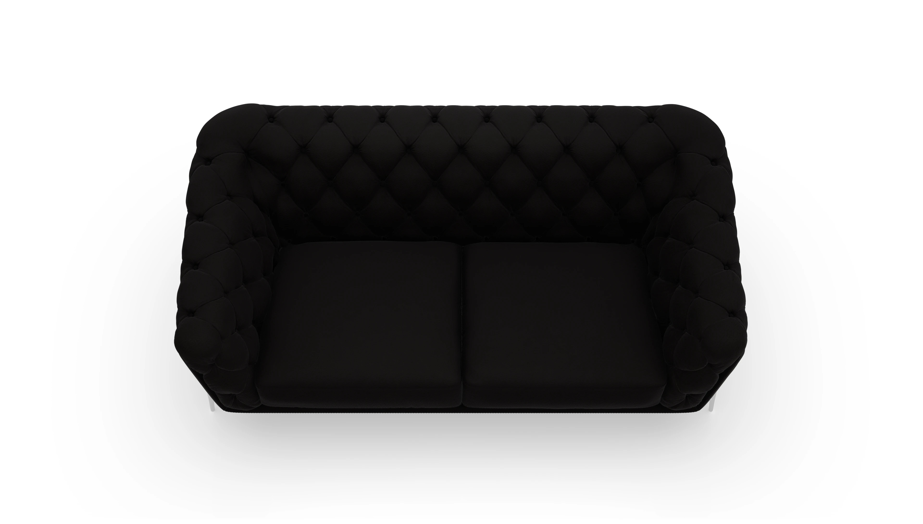 Modern Chesterfield Sofa Alba Ansicht des Produktes Alba 3-Sitzer in Leder schwarz