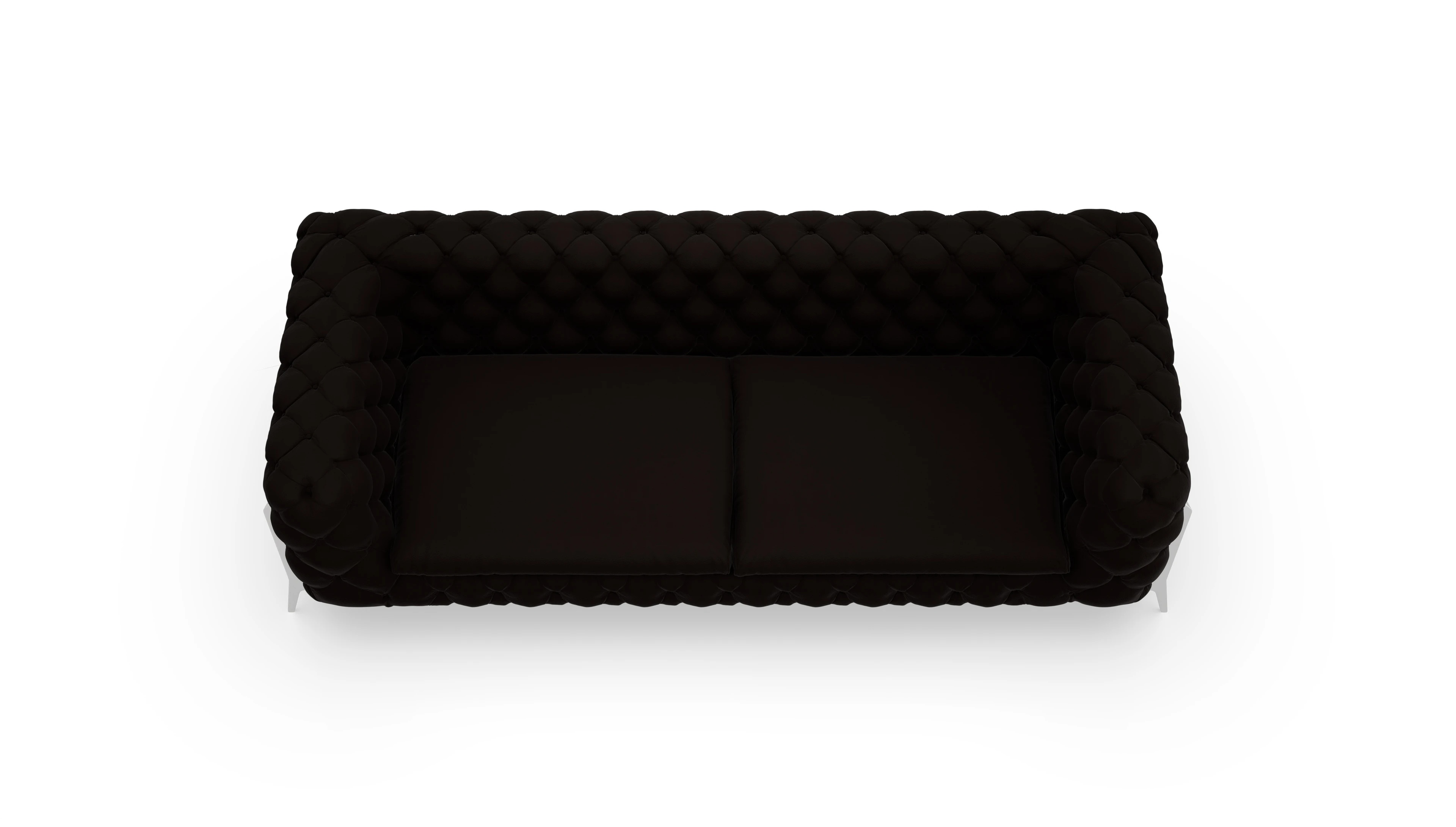 Modern Chesterfield Sofa Juno Ansicht des Produktes Juno 4-Sitzer in Leder braun