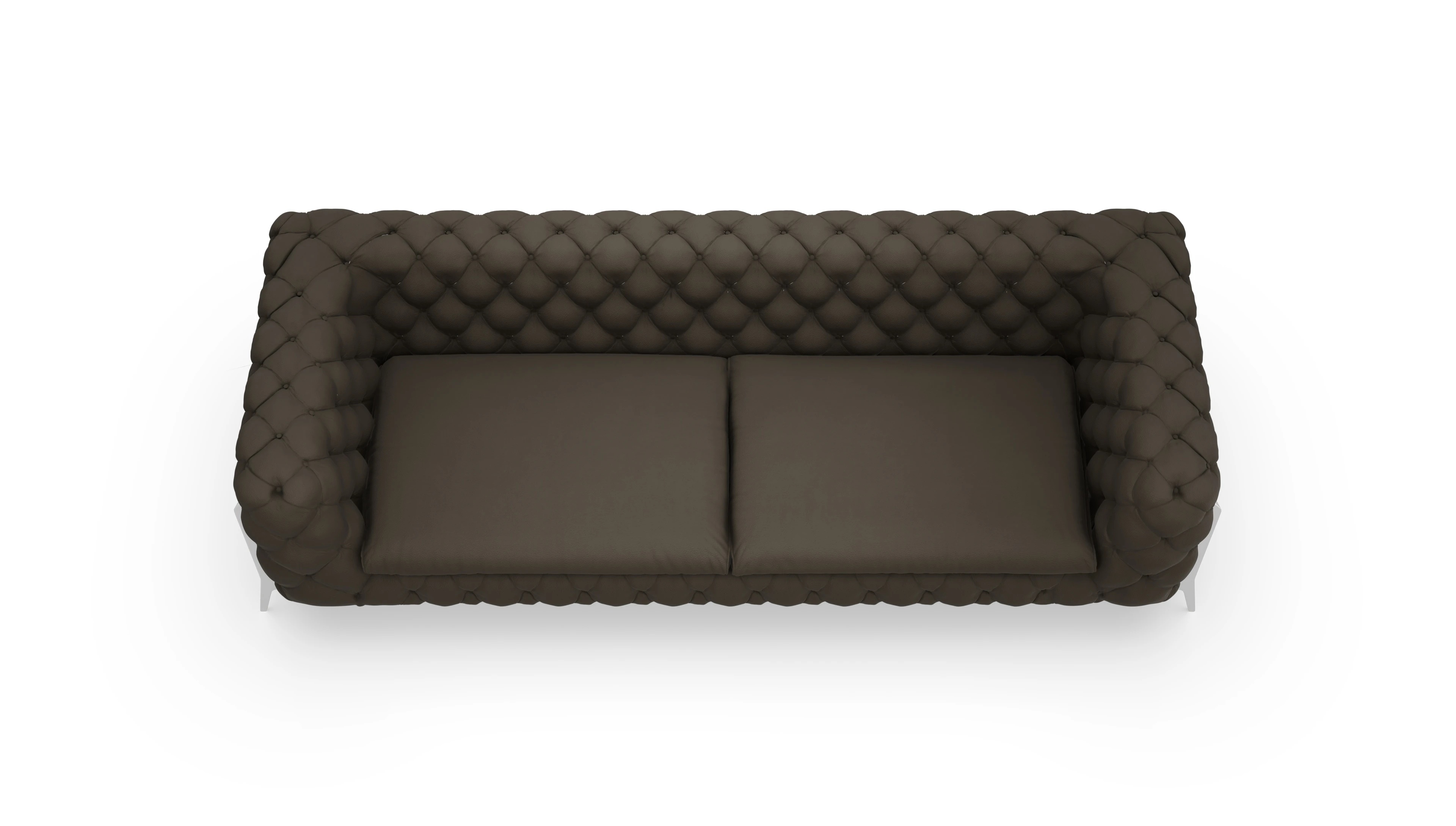 Modern Chesterfield Sofa Juno Ansicht des Produktes Juno 4,5-Sitzer in Leder grün