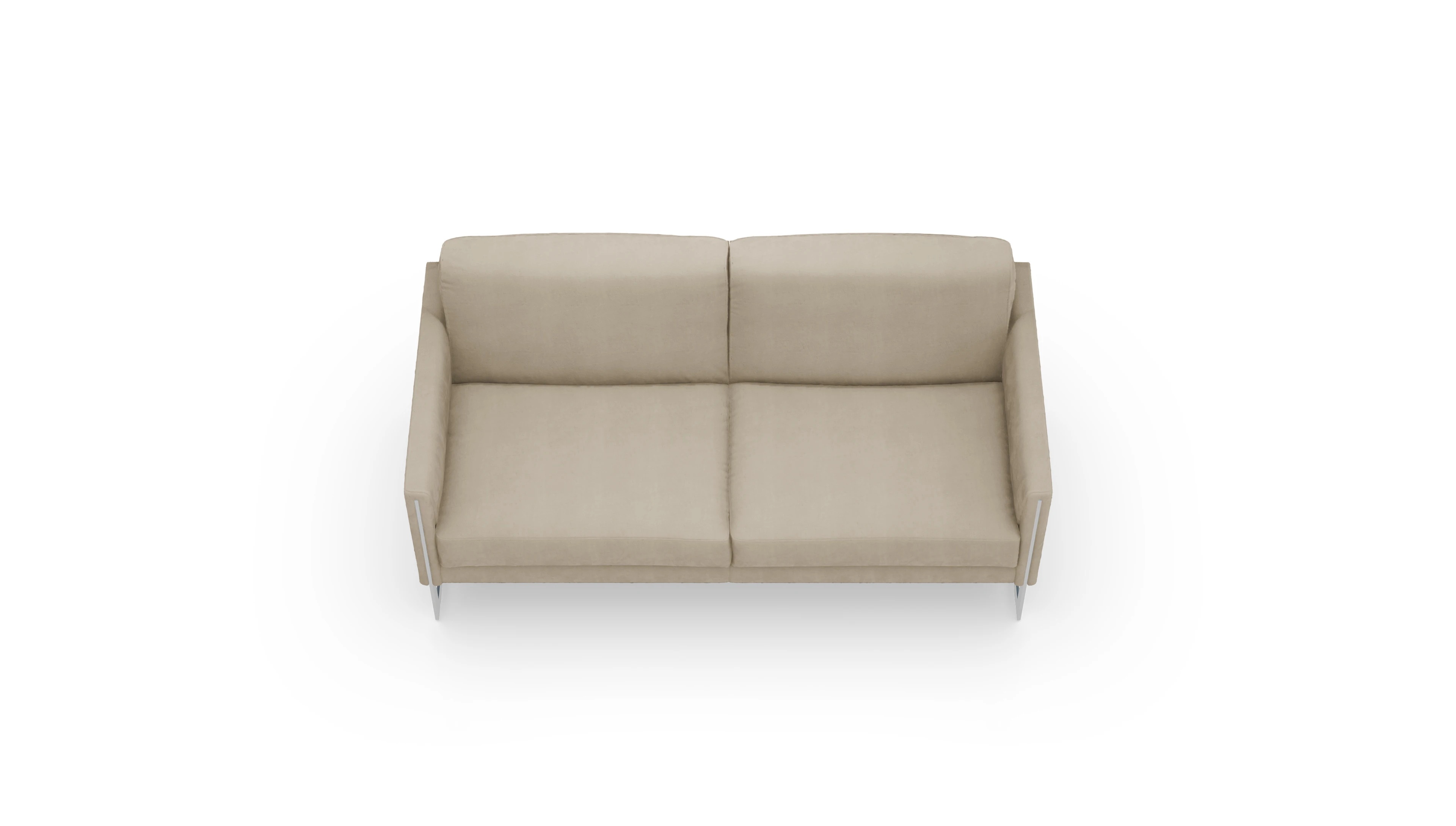 Designer-Sofa Nebbia in Samt Ansicht des Produktes Nebbia 2-Sitzer in Samt beige