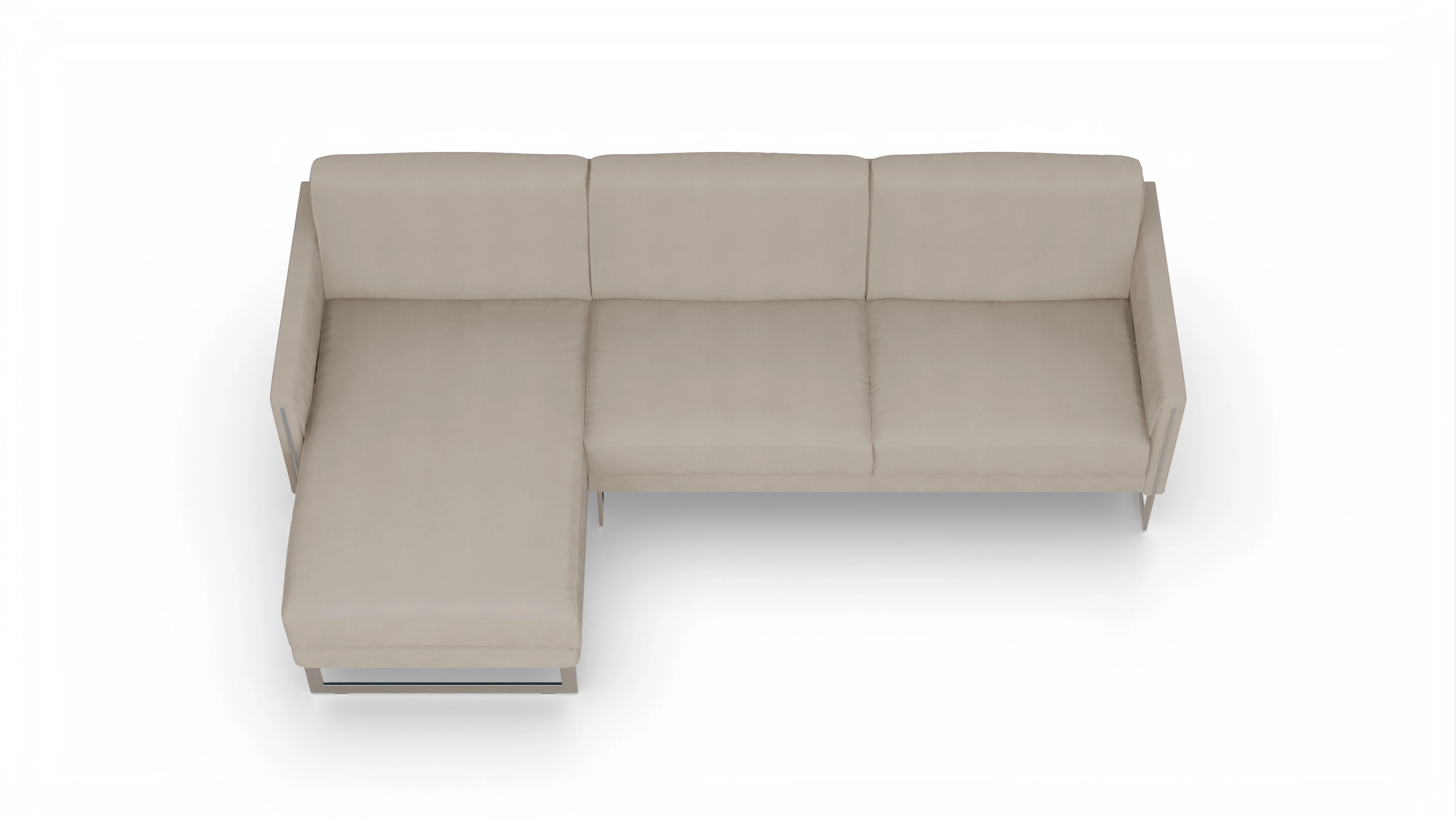 Ansicht des Produktes Nebbia Sofa mit Rec links in Samt beige