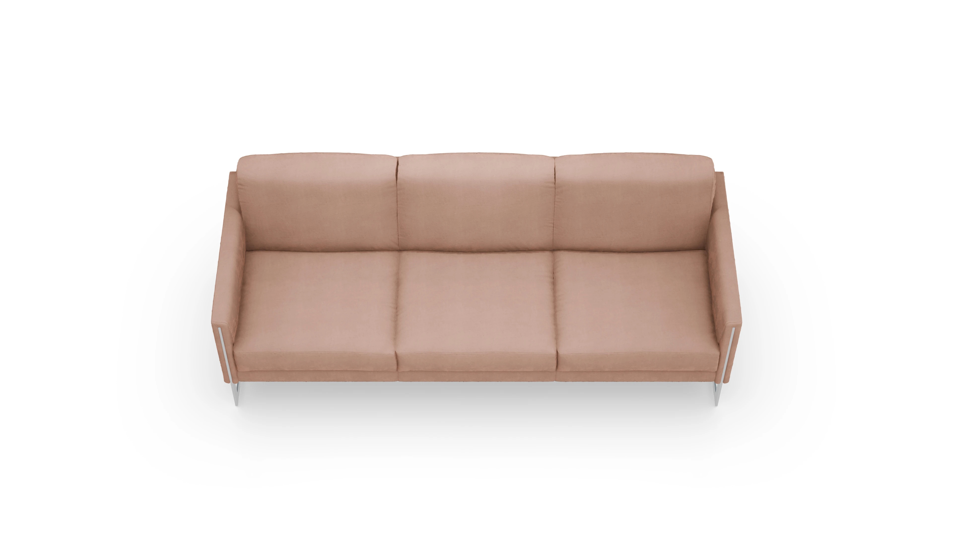 Designer-Sofa Nebbia in Samt Ansicht des Produktes Nebbia 3-Sitzer in Samt blau