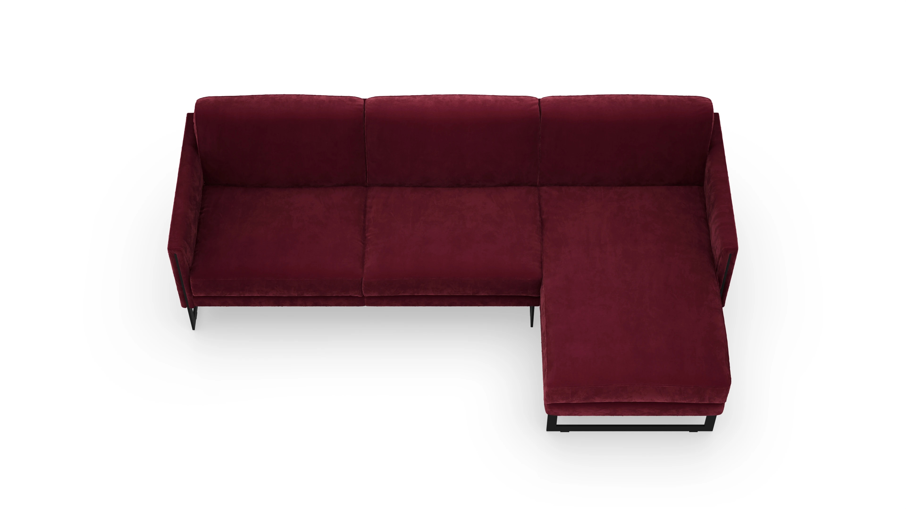 Designer-Sofa Nebbia in Samt Ansicht des Produktes Nebbia in Samt rot