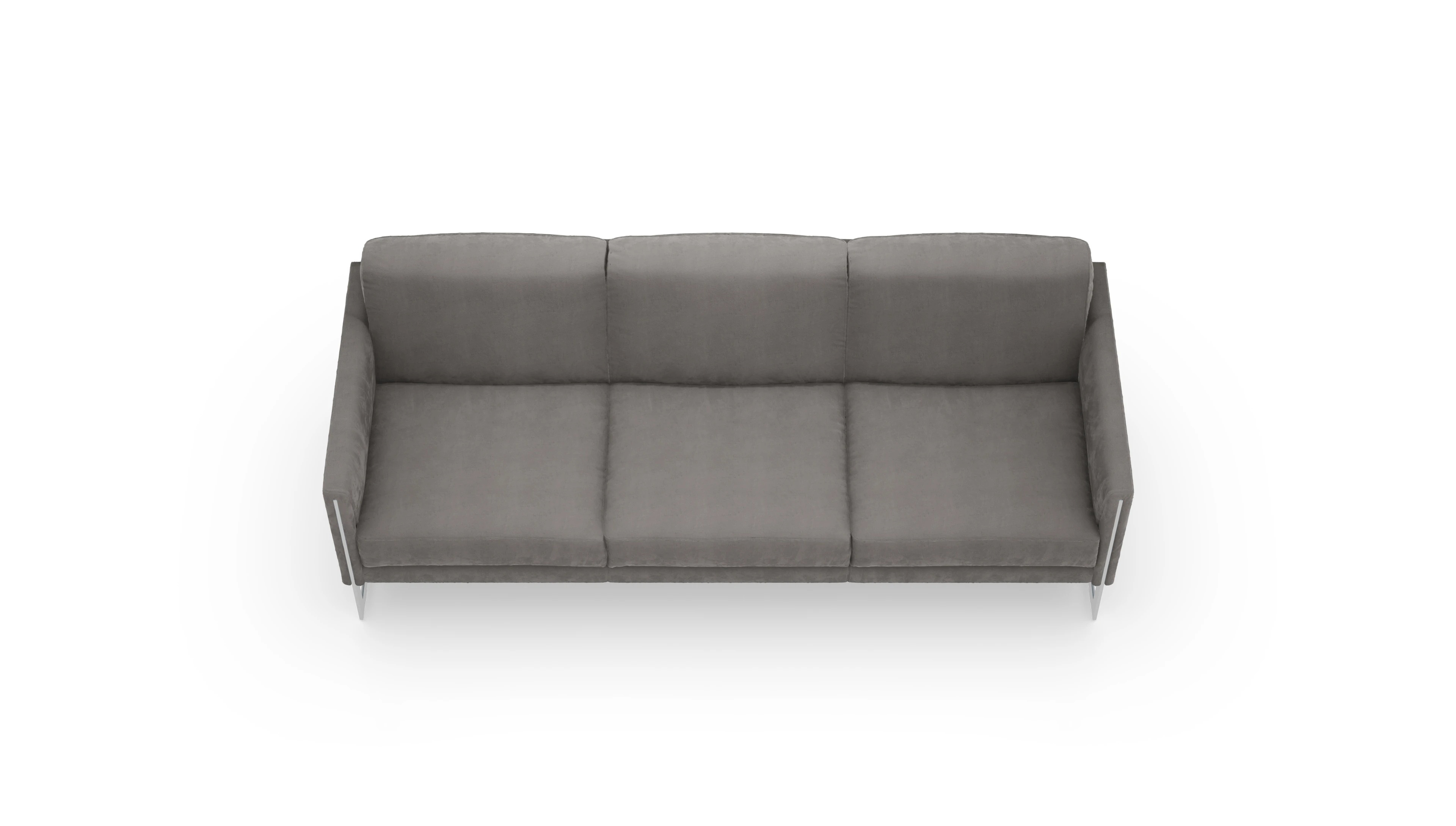 Ansicht des Produktes Nebbia 3-Sitzer in Samt grau