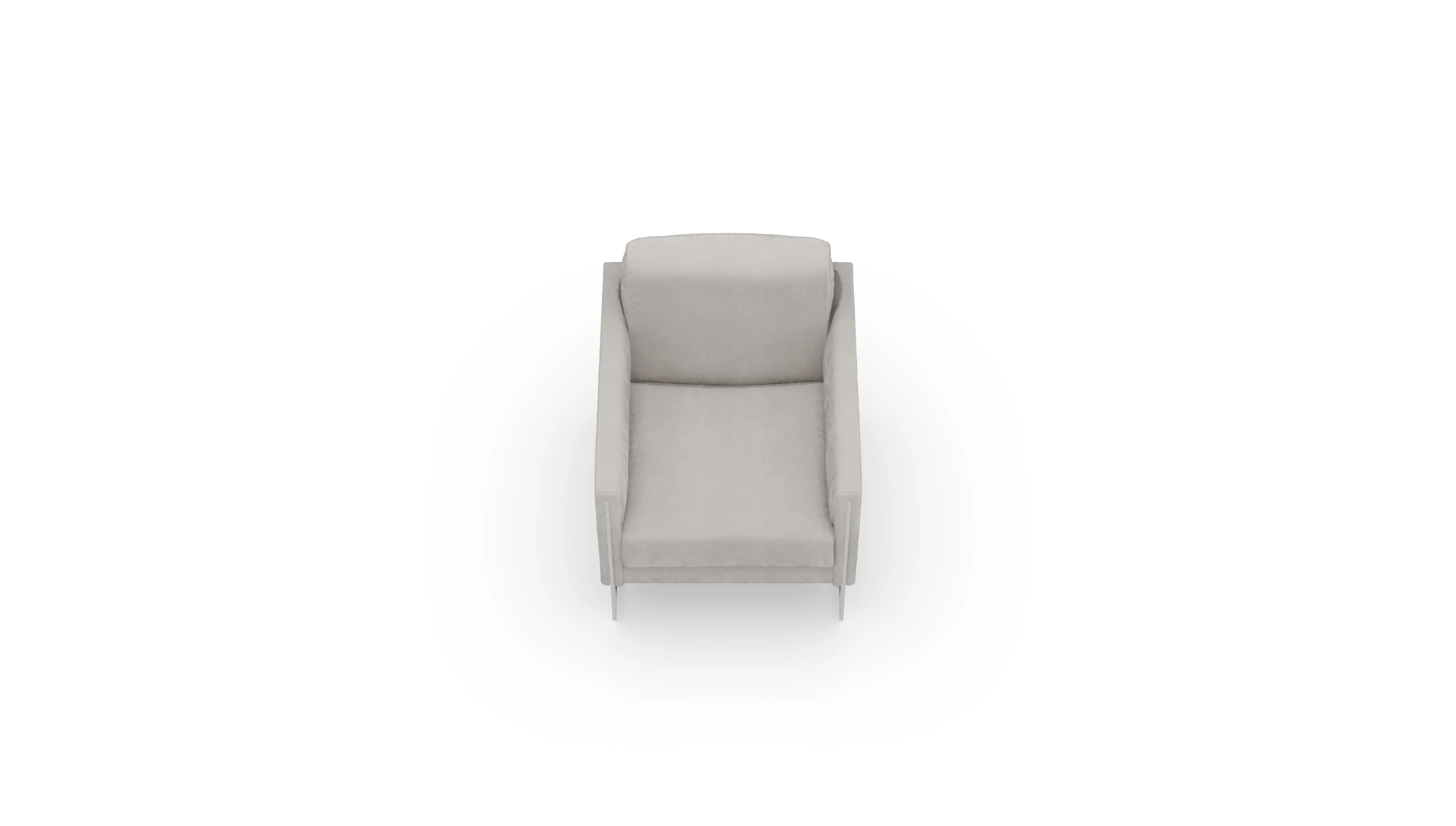 Designer-Sessel Nebbia in Samt Ansicht des Produktes Nebbia Sessel in Samt grau