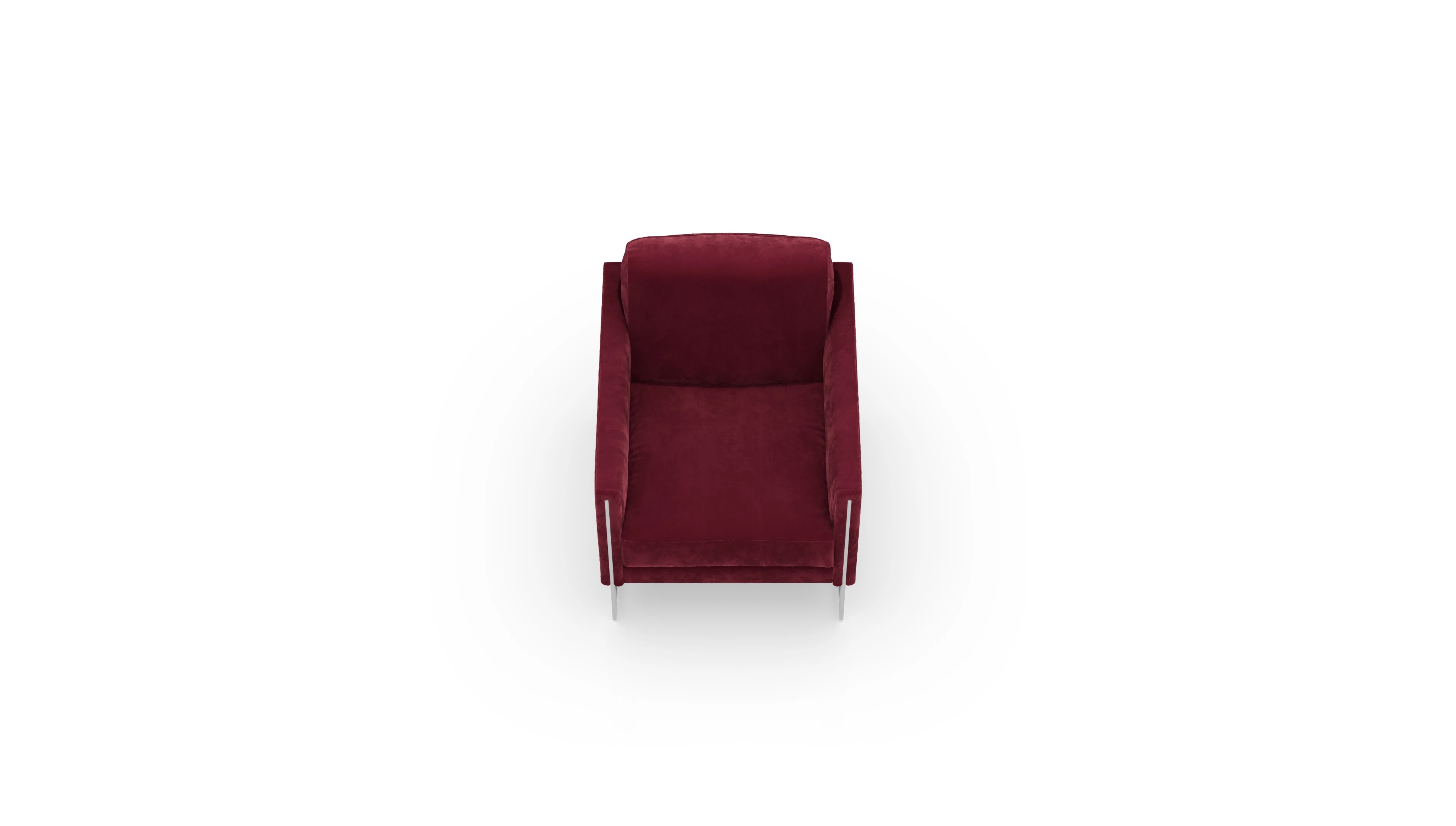 Designer-Sessel Nebbia in Samt Ansicht des Produktes Nebbia Sessel in Samt rot