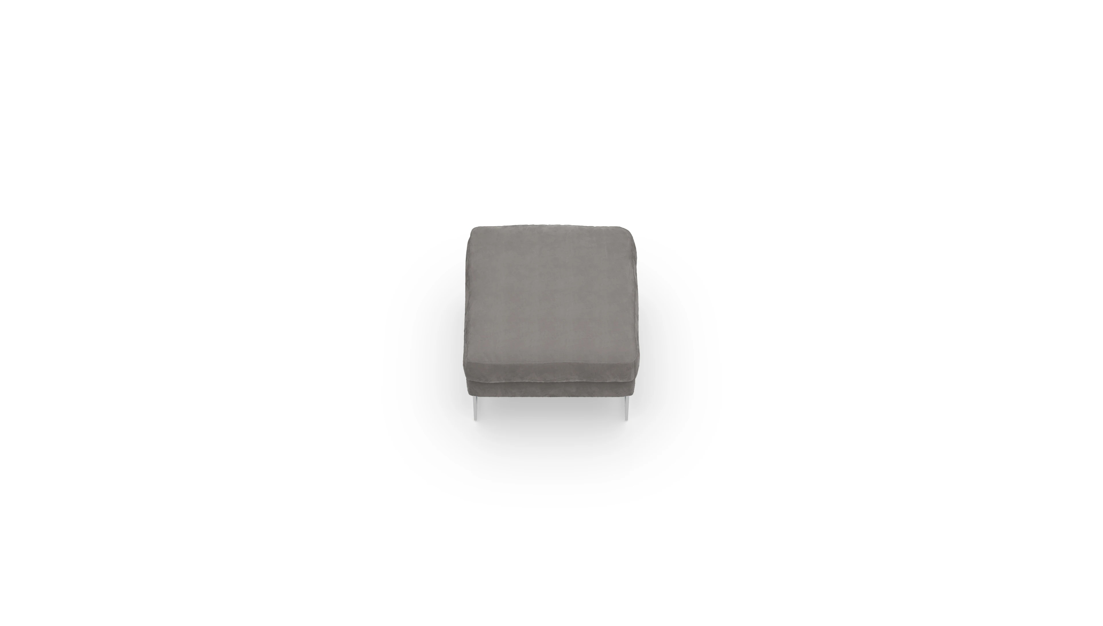 Designer-Hocker Nebbia in Samt Ansicht des Produktes Nebbia Hocker in Samt grau