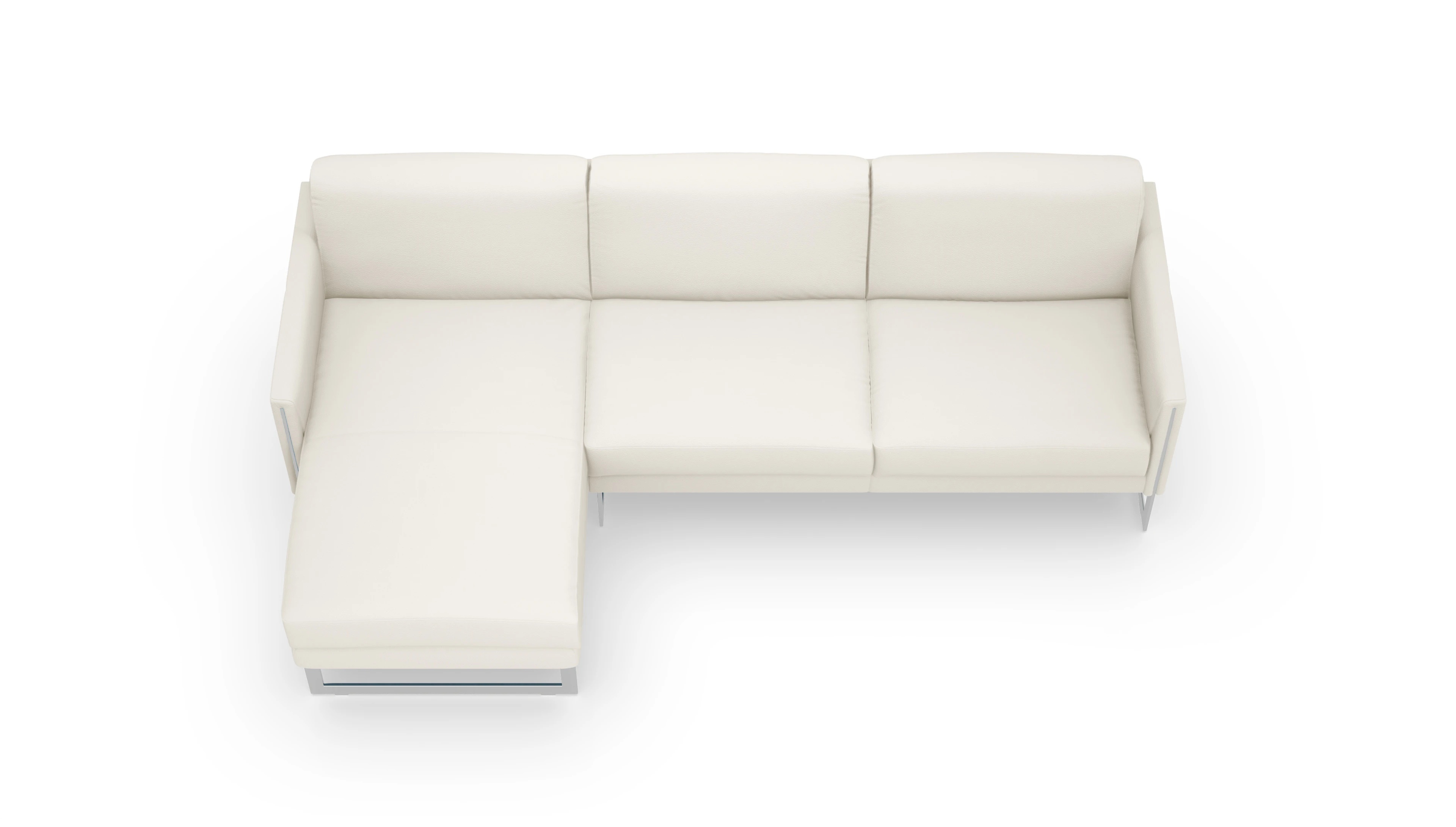 Ansicht des Produktes Nebbia Sofa mit Rec links in Leder weiß