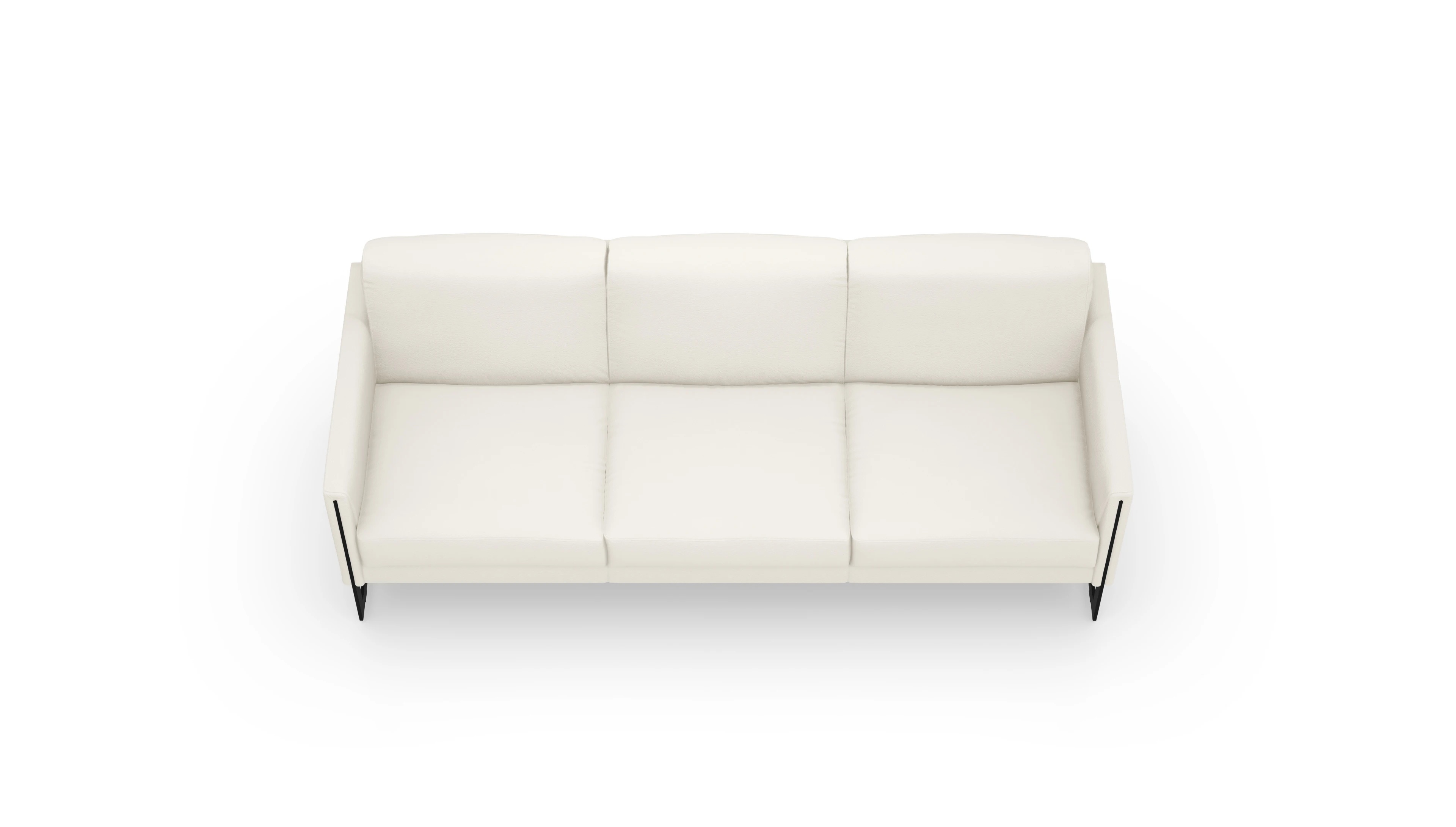Designer-Sofa Nebbia Ansicht des Produktes Nebbia 3-Sitzer in Leder weiß