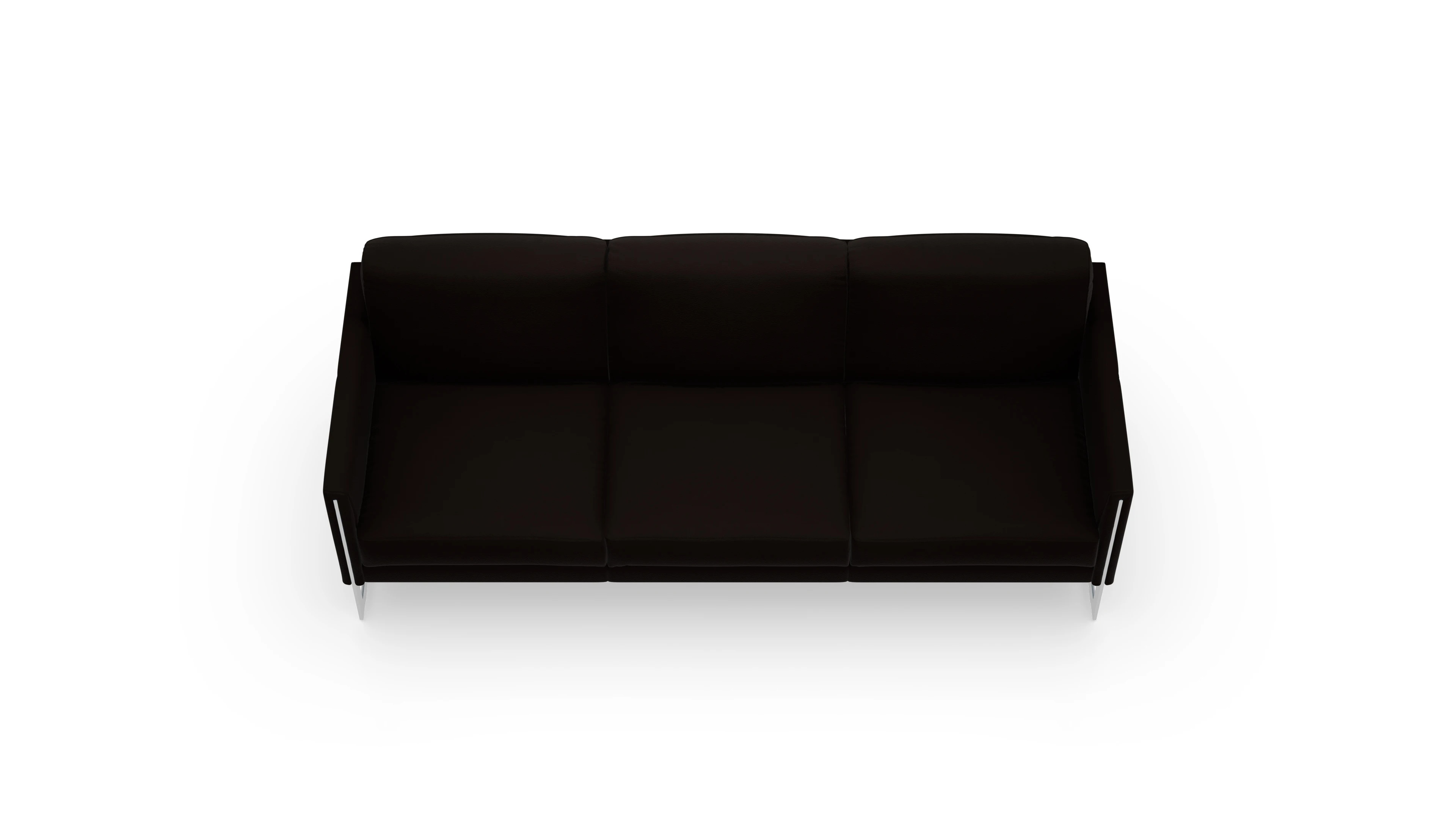 Designer-Sofa Nebbia Ansicht des Produktes Nebbia 3-Sitzer in Leder braun