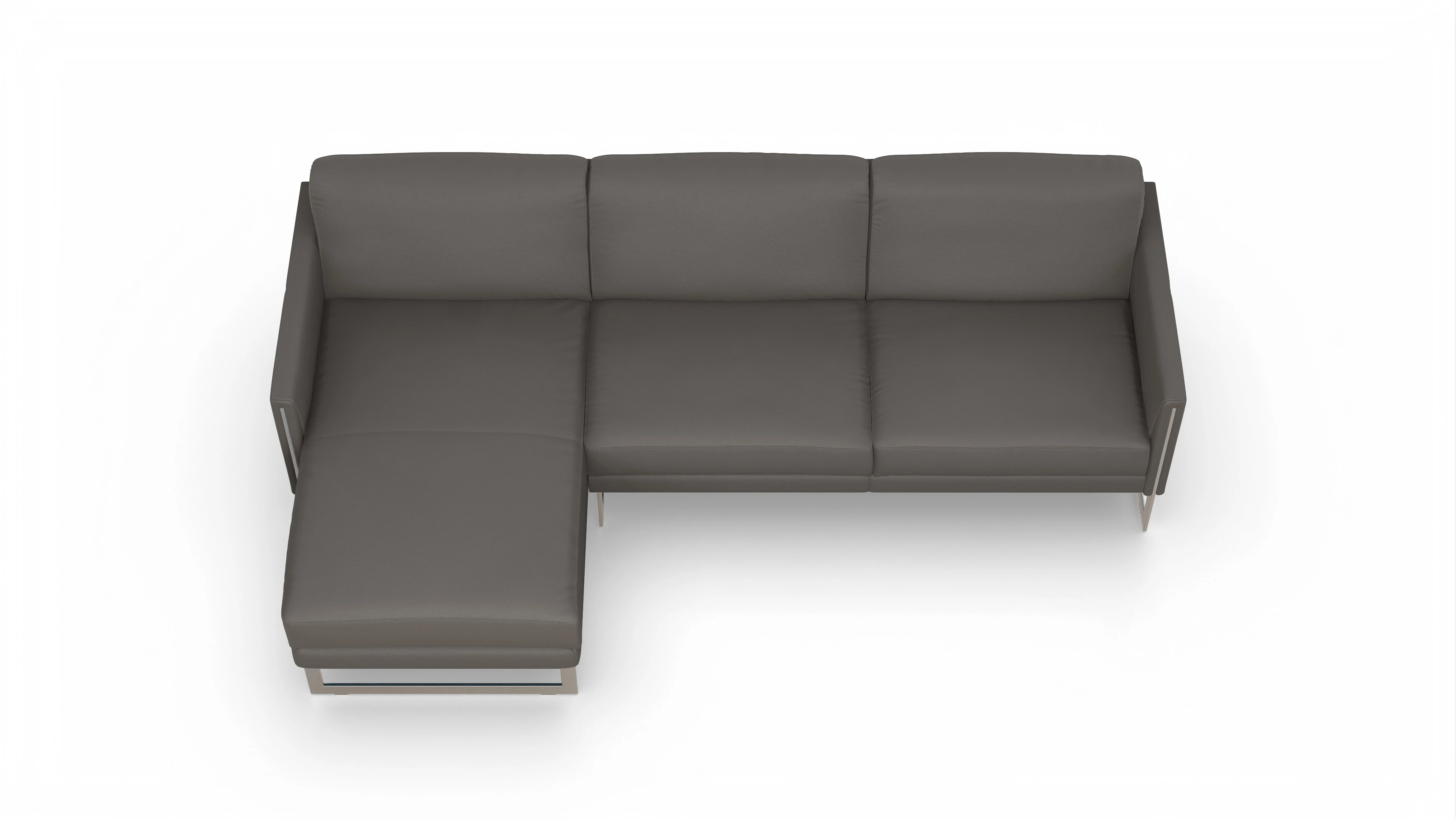 Ansicht des Produktes Nebbia Sofa mit Rec links in Leder grün