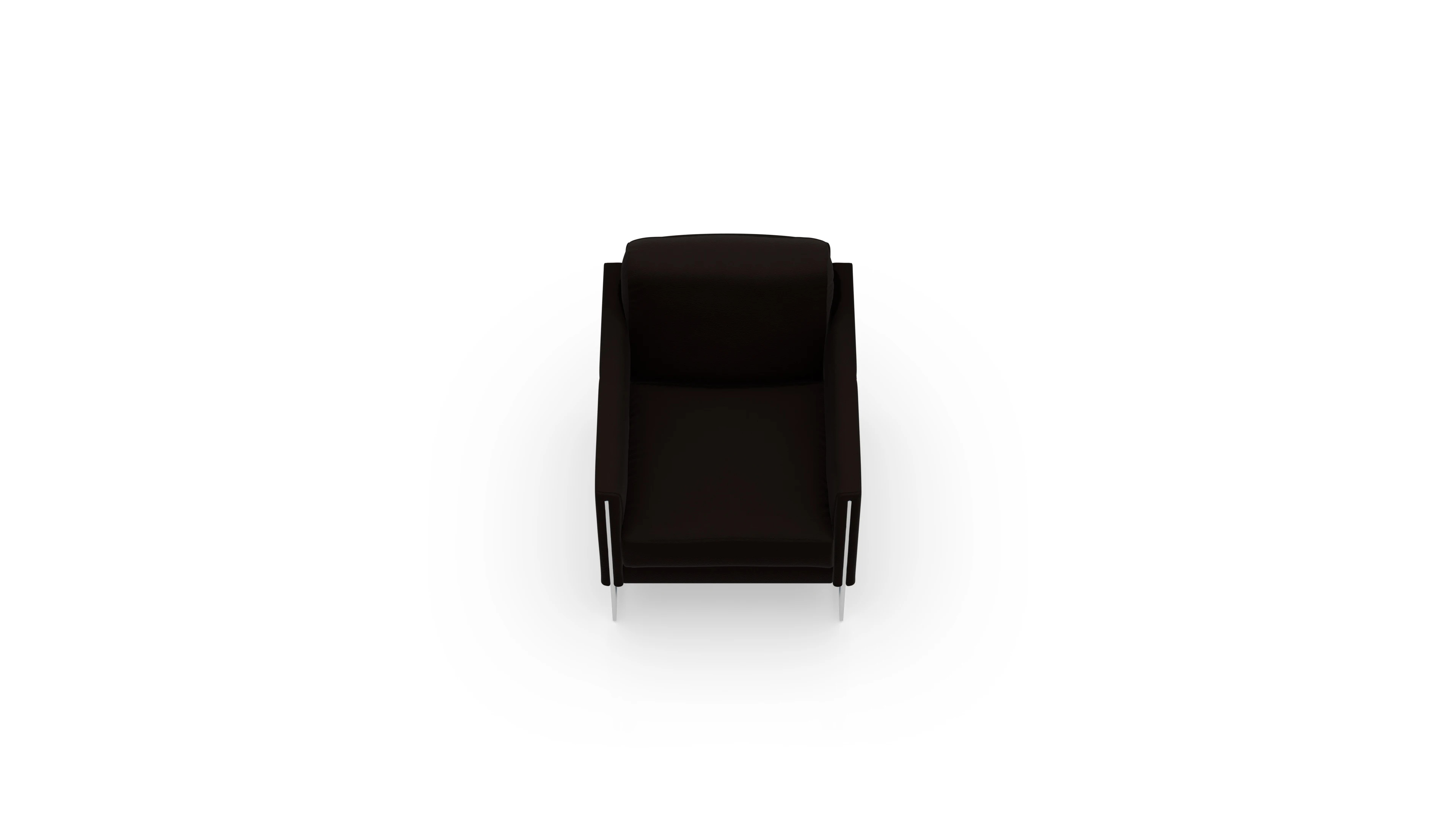 Designer-Sessel Nebbia Ansicht des Produktes Nebbia Sessel in Leder braun