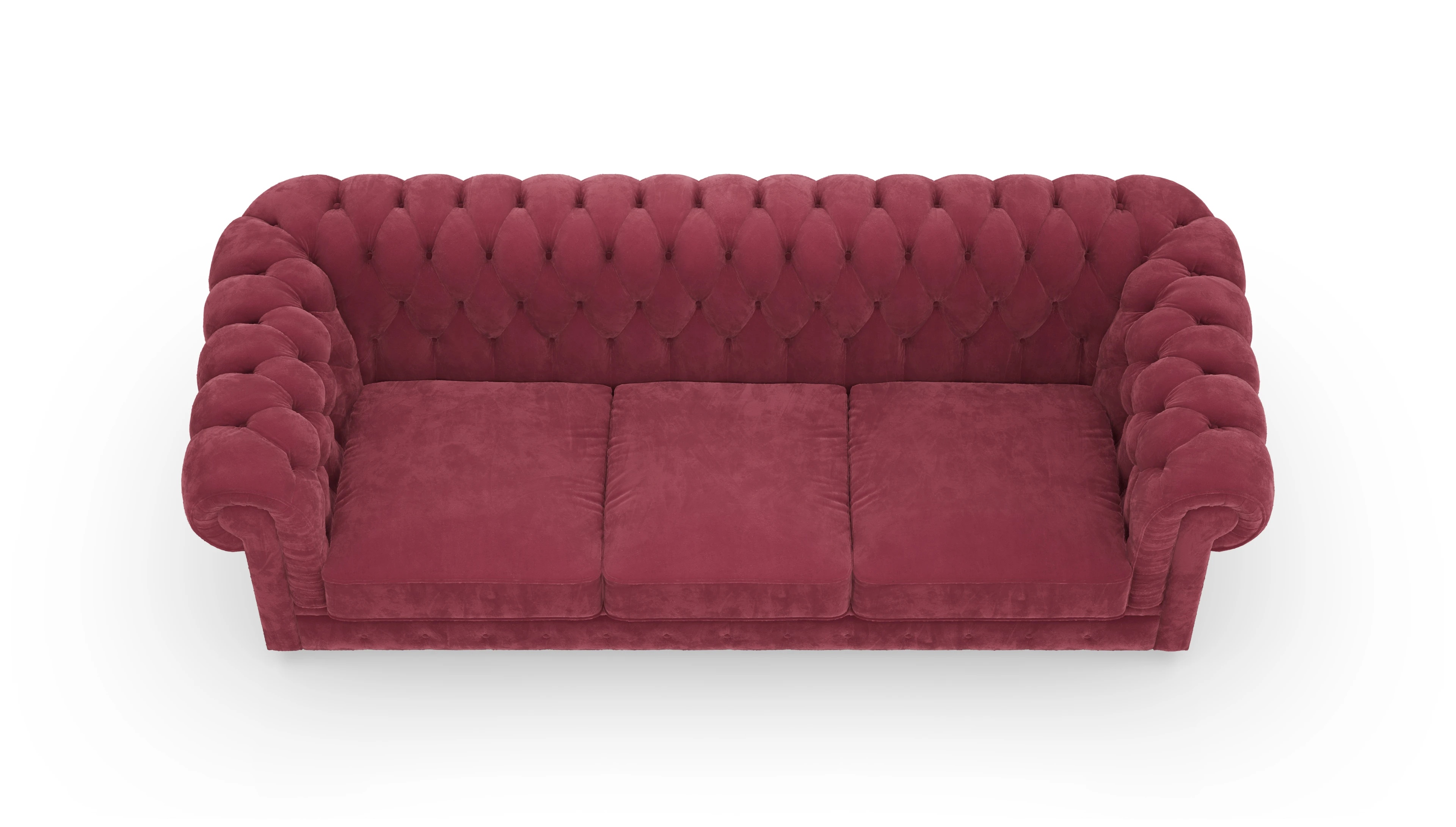 Ansicht des Produktes Chester1 3-Sitzer in Samt rot