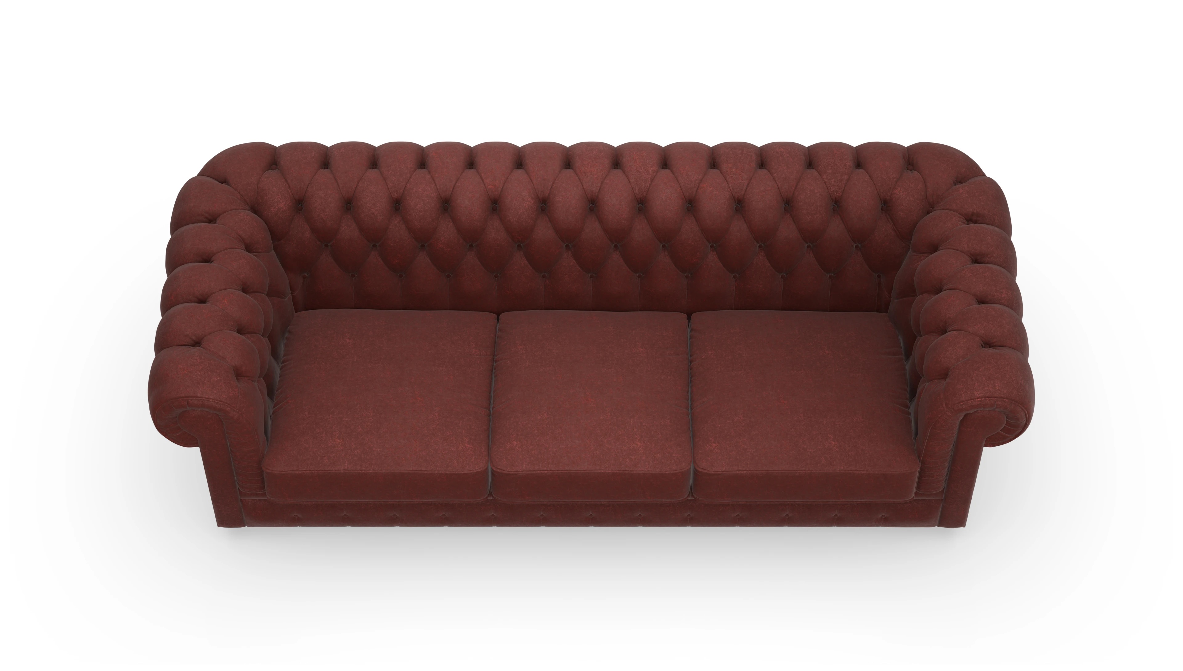 Ansicht des Produktes Chester1 3-Sitzer in Leder rot