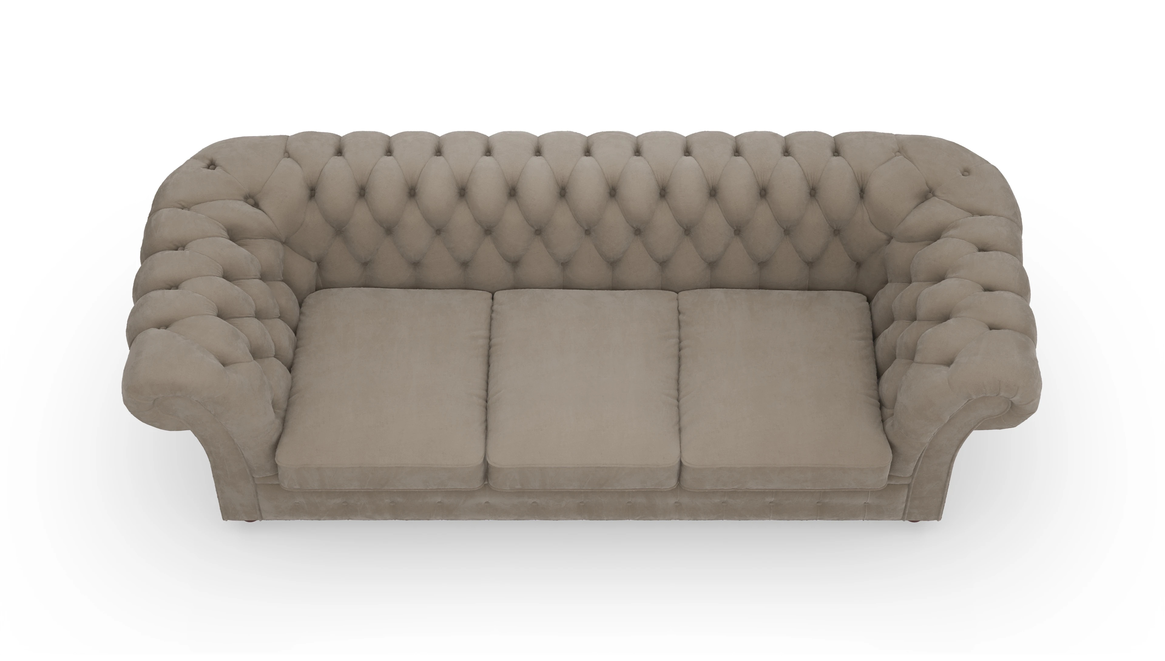 Ansicht des Produktes Duse 3-Sitzer in Samt braun